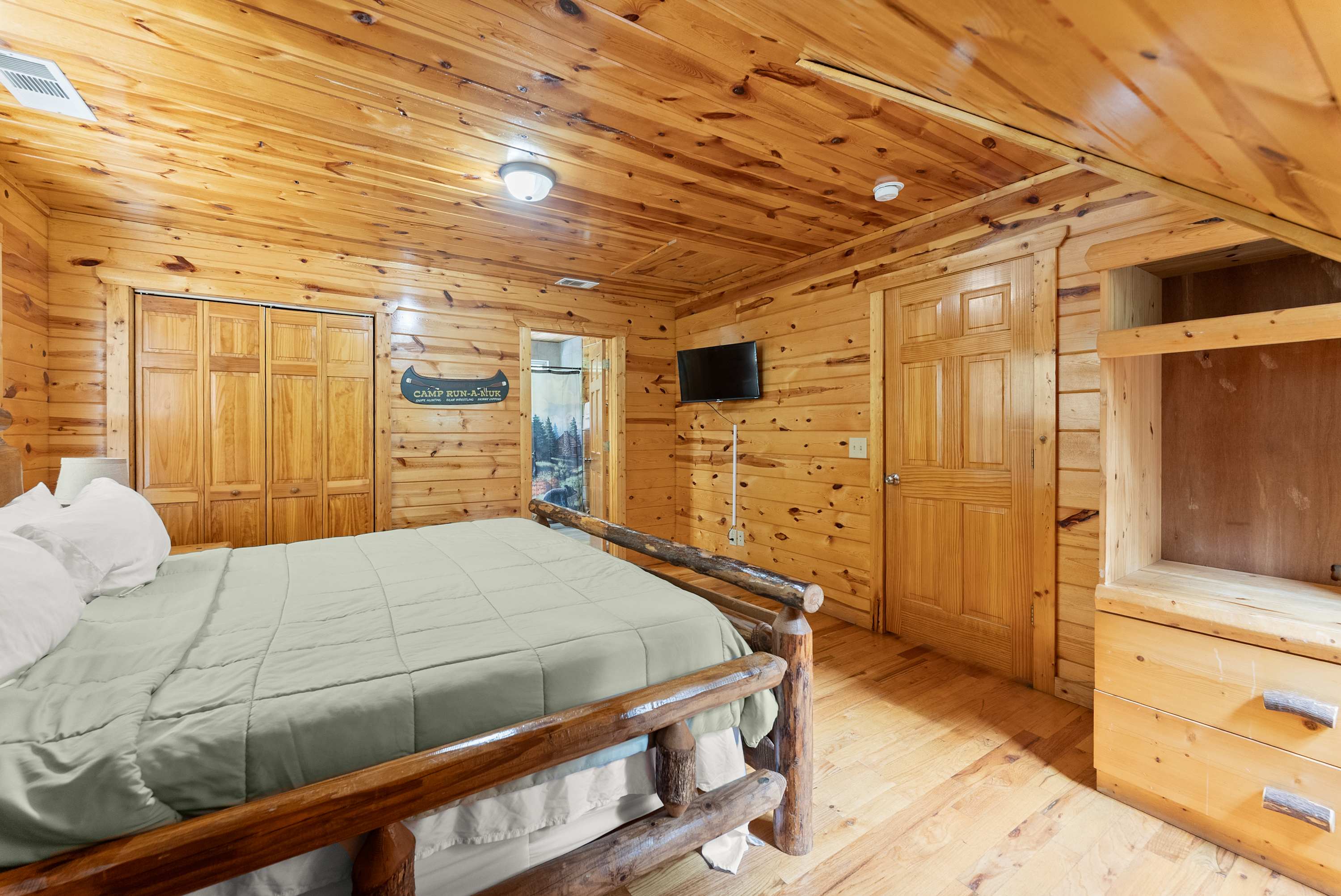 Bedroom upstairs with a King bed