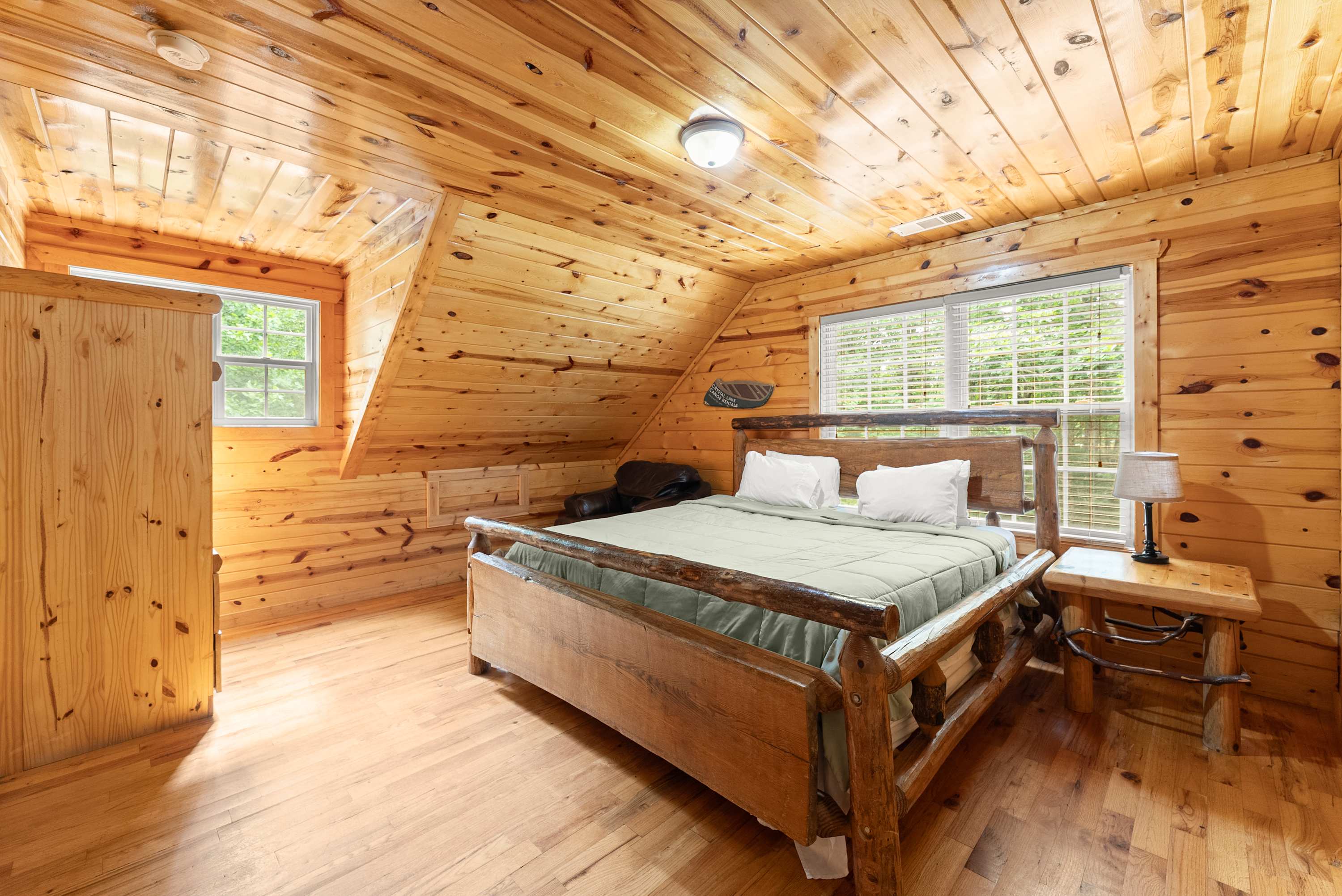 Bedroom upstairs with a King bed