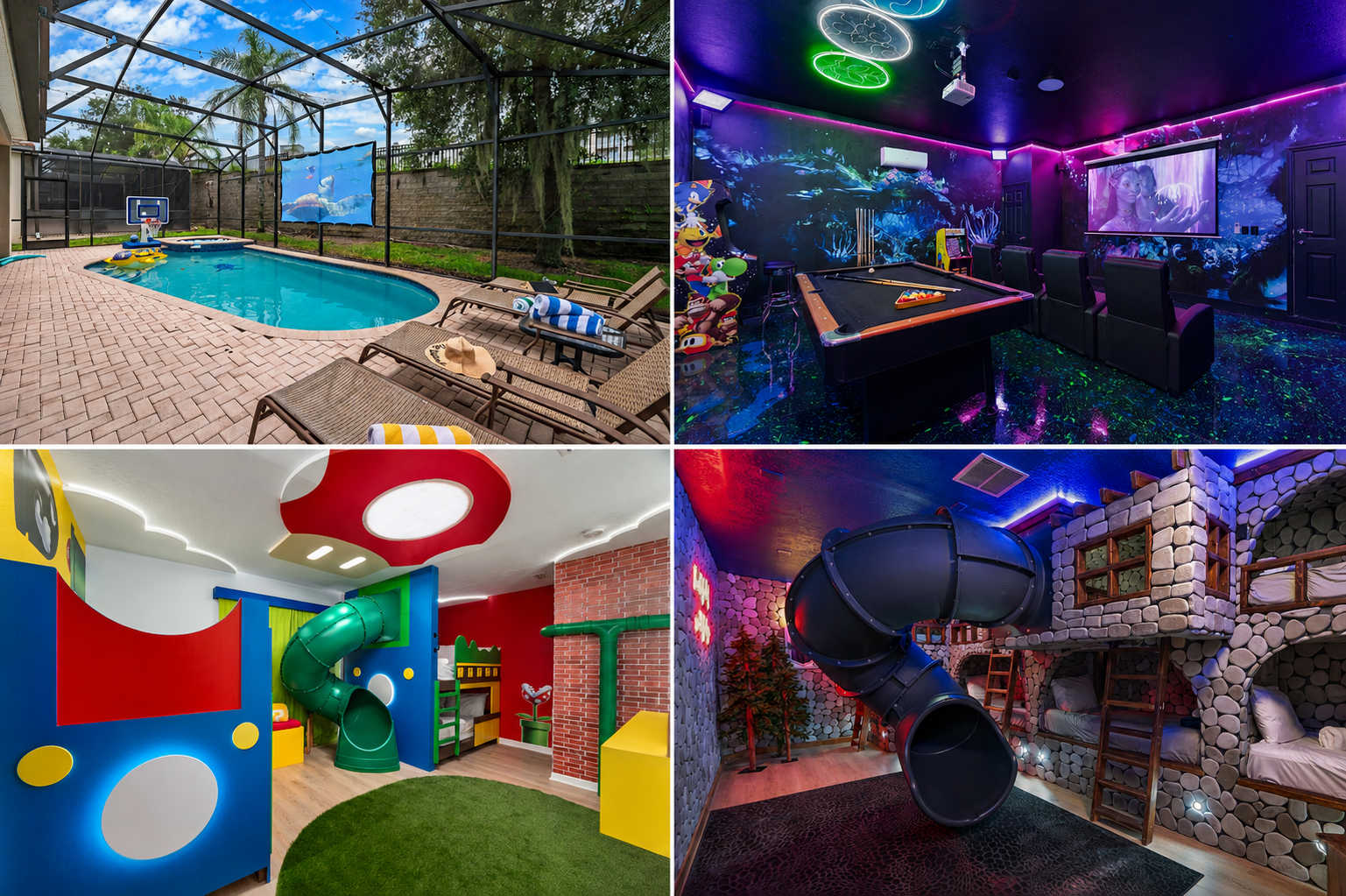 Themed House with Heated Private Pool & Game Room