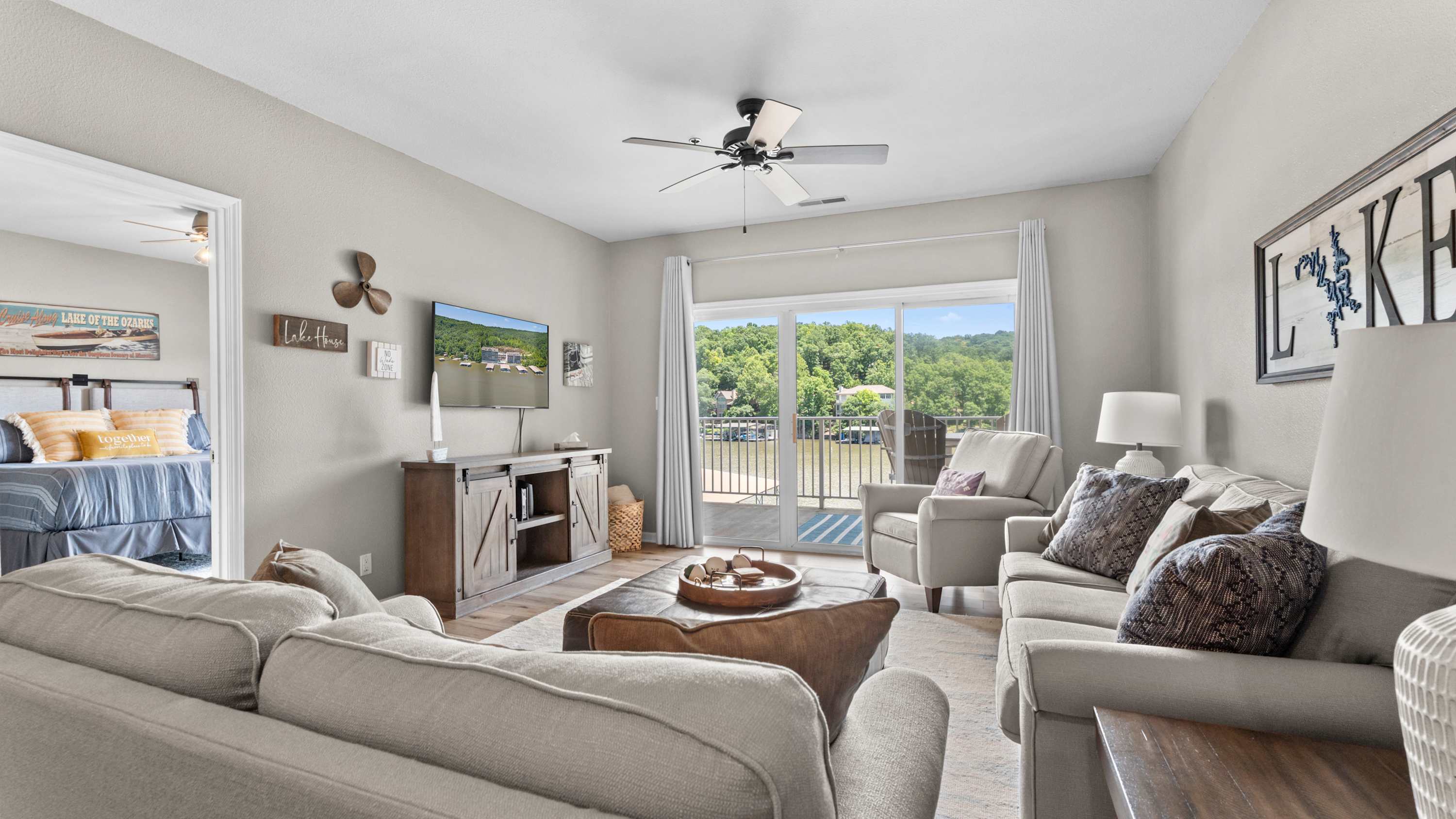 Curl up in the inviting living room & stream your favorites on the smart TV​