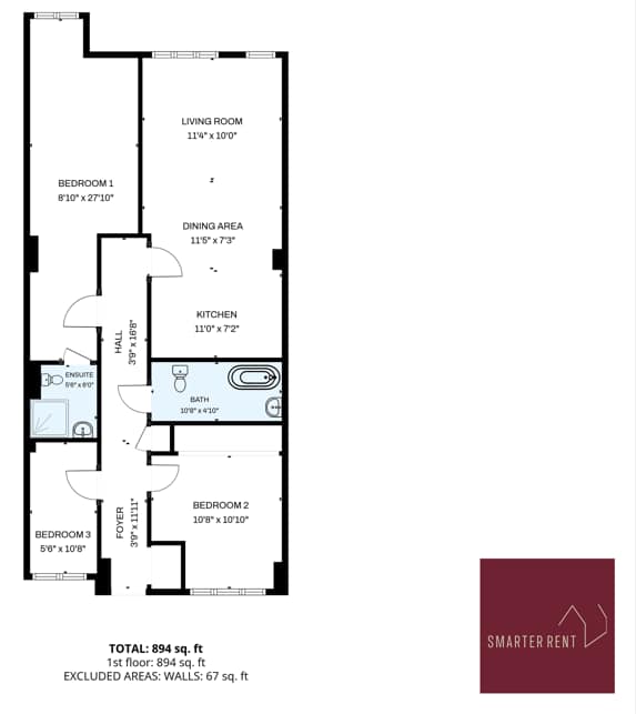 Hook, Three Bed Flat, Parking in 2 Willow House, Carter Court RG27 9GJ - Property image 17 - VivreStays