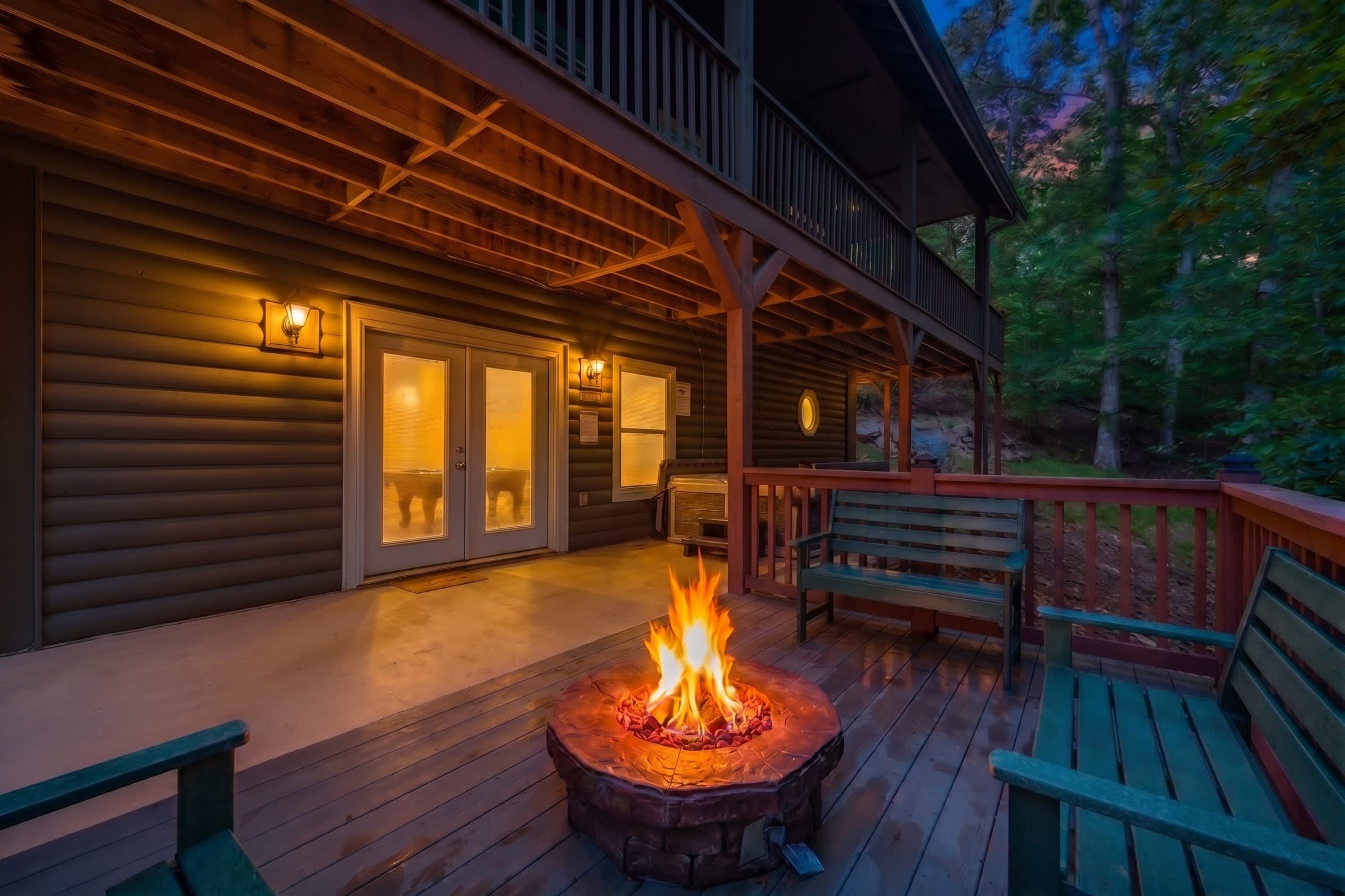 Make lasting memories around the glowing fire pit.