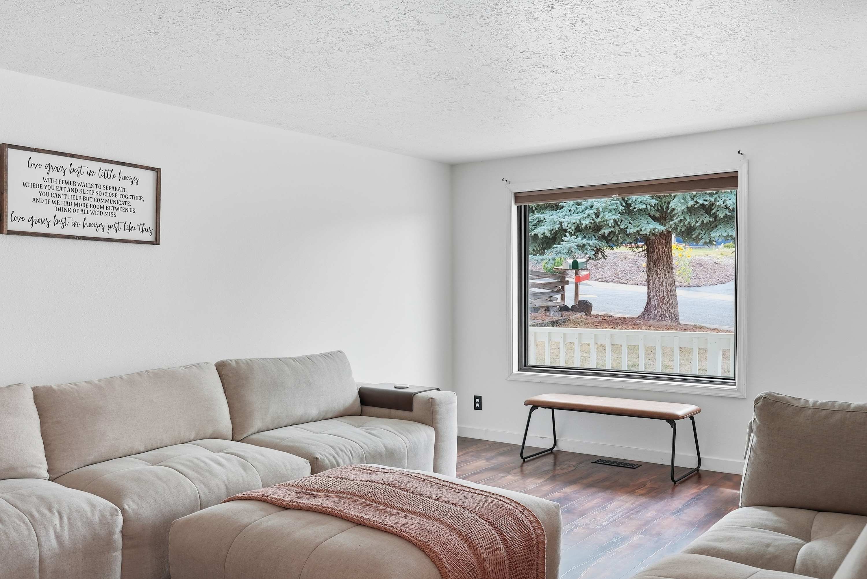 Curl up in the inviting living room & stream your favorites on the smart TV​