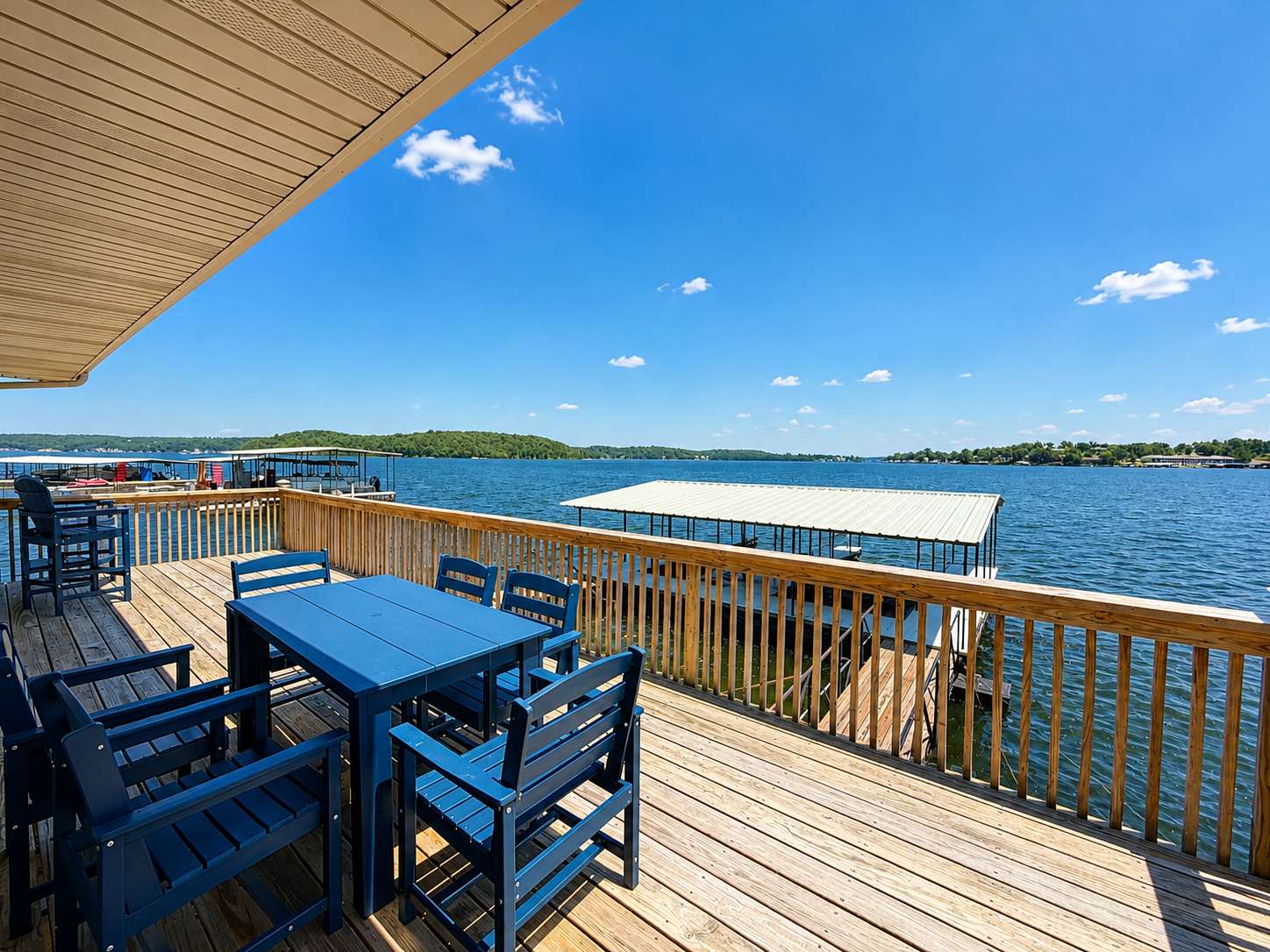 Lounge the day away or dine alfresco with lake views on the deck​