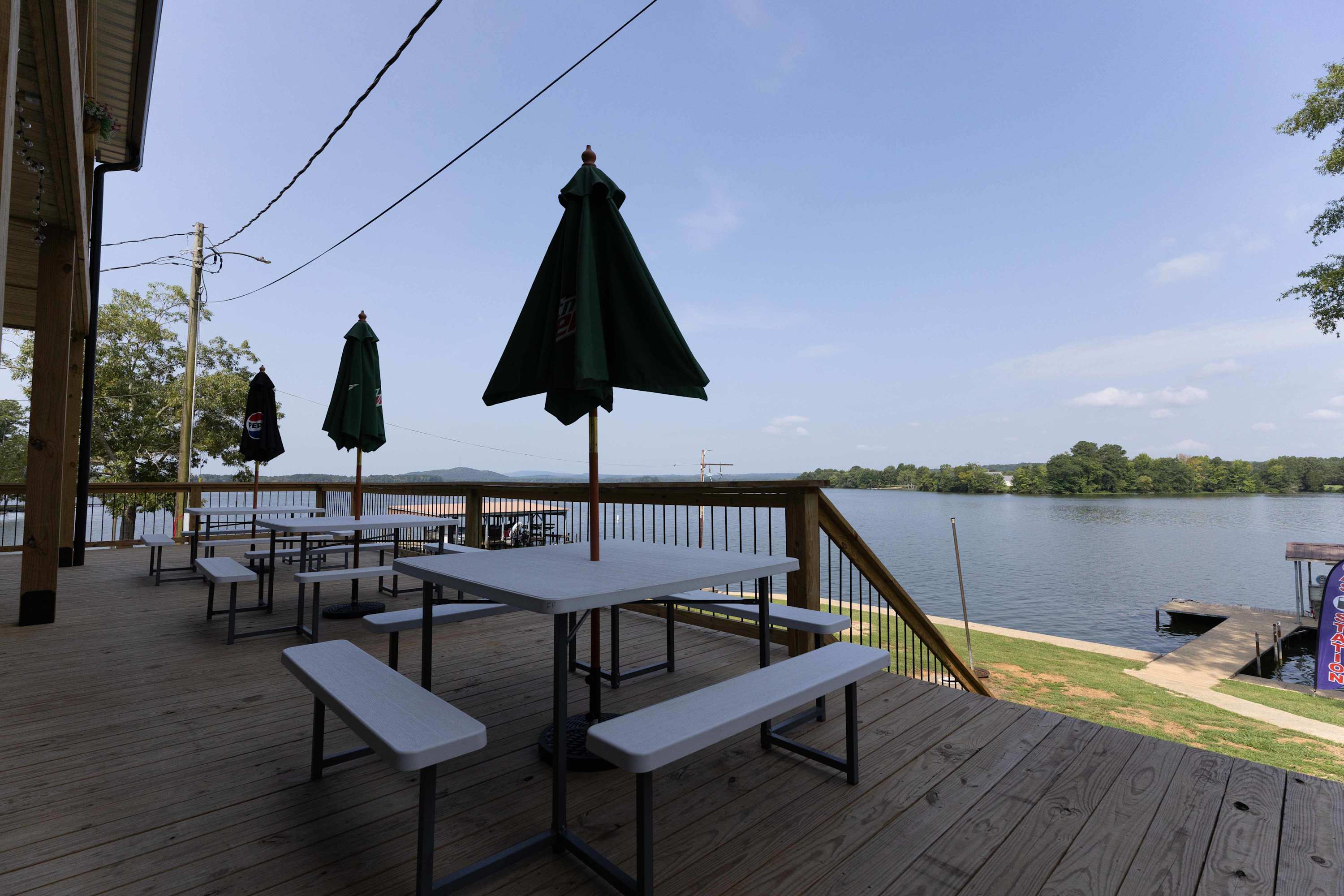 Back porch dining at our on property restaurant