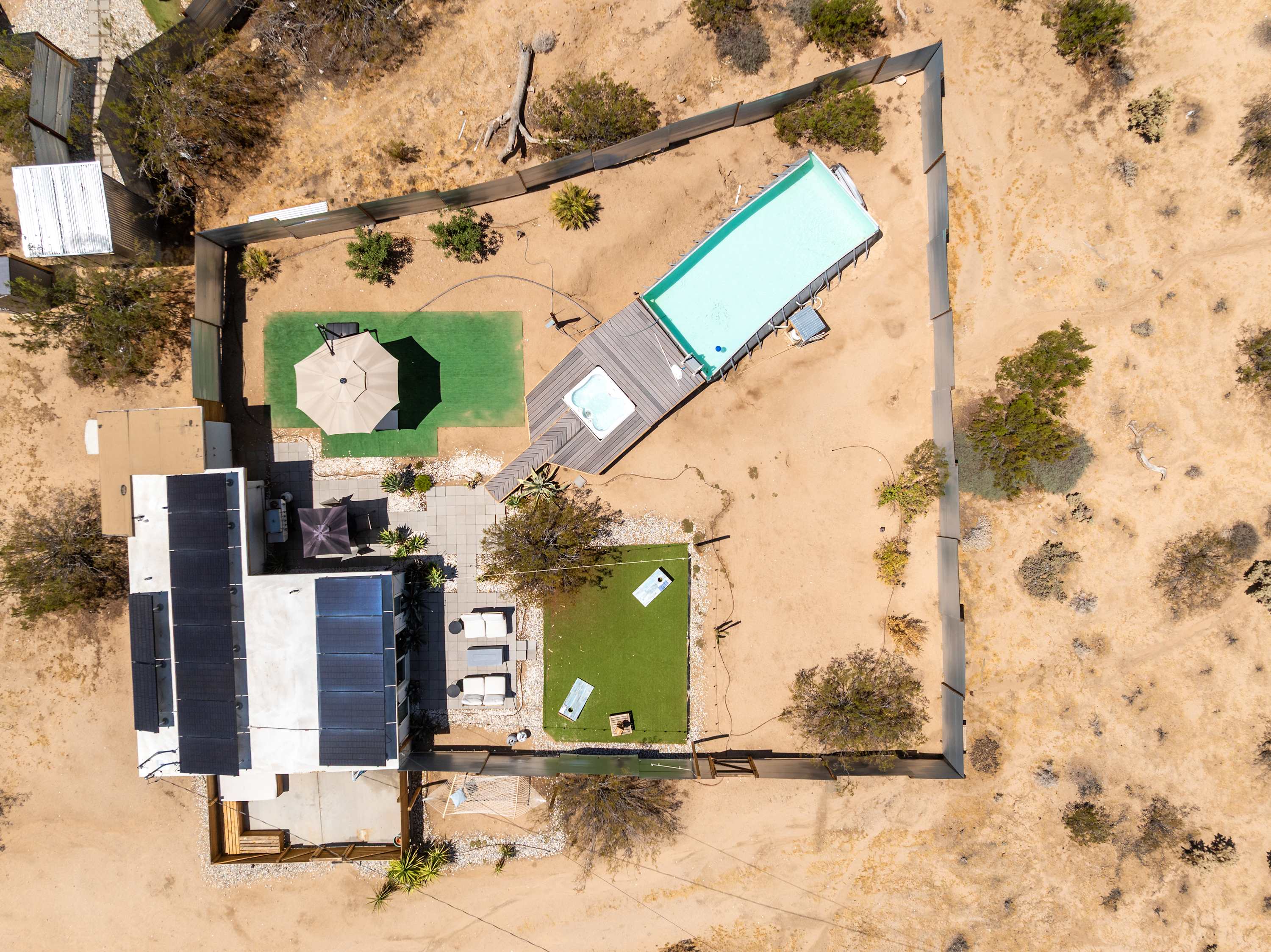 Aerial view of Studio House of the Compound.
