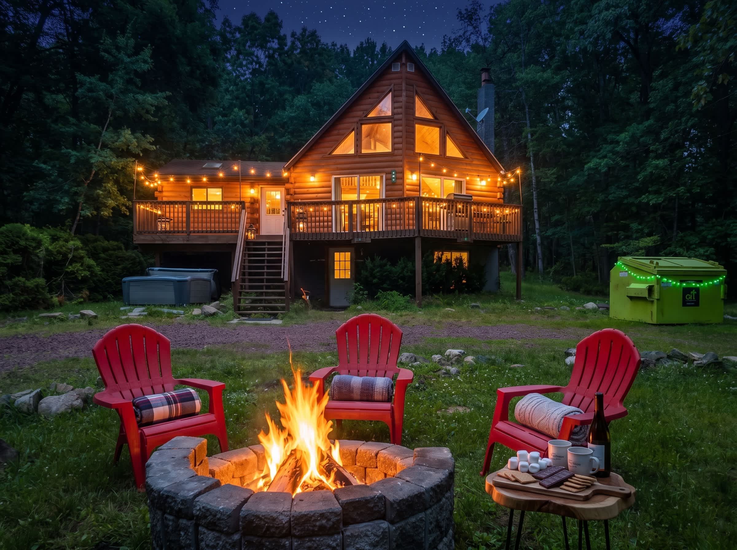 Secluded Stream Front Log Cabin | HotTub | FirePit