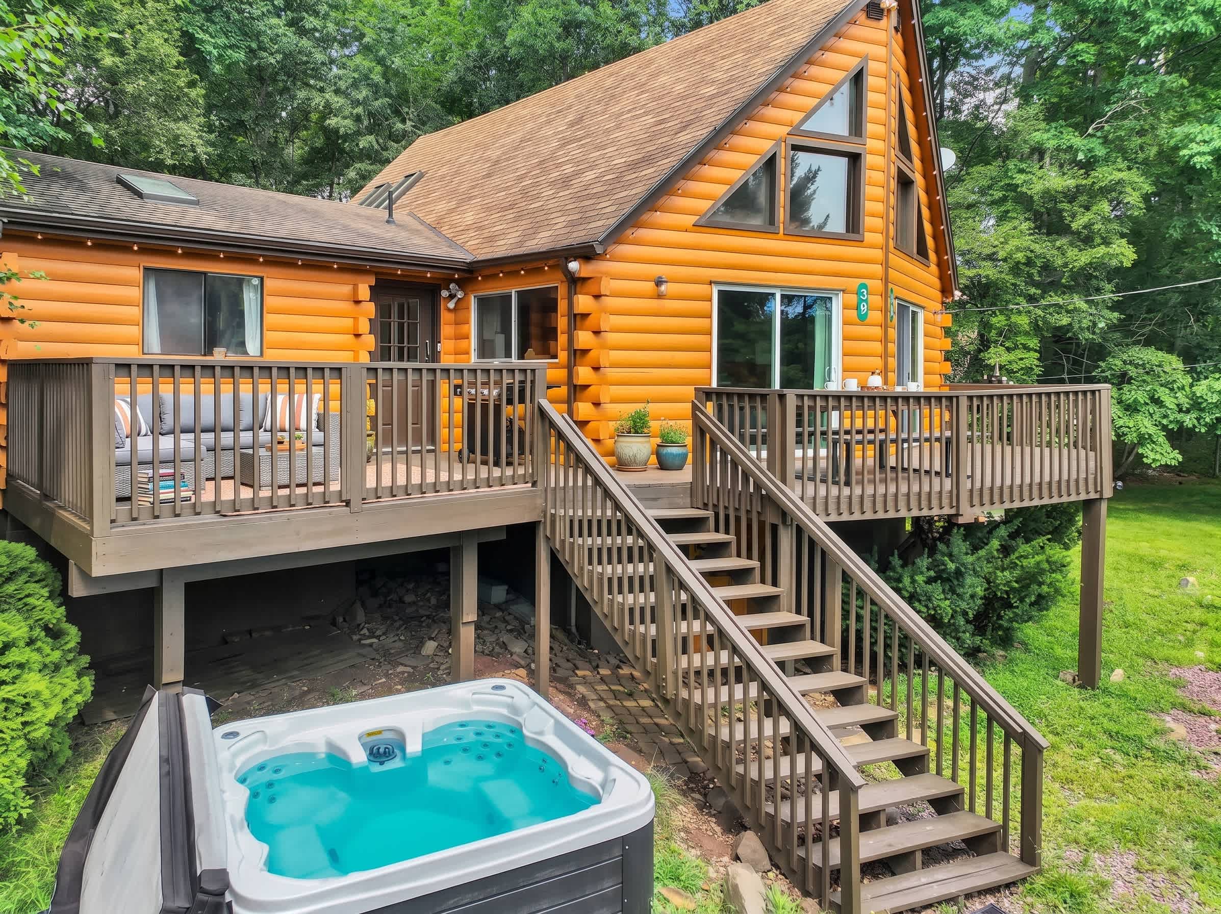 Secluded Stream Front Log Cabin | HotTub | FirePit