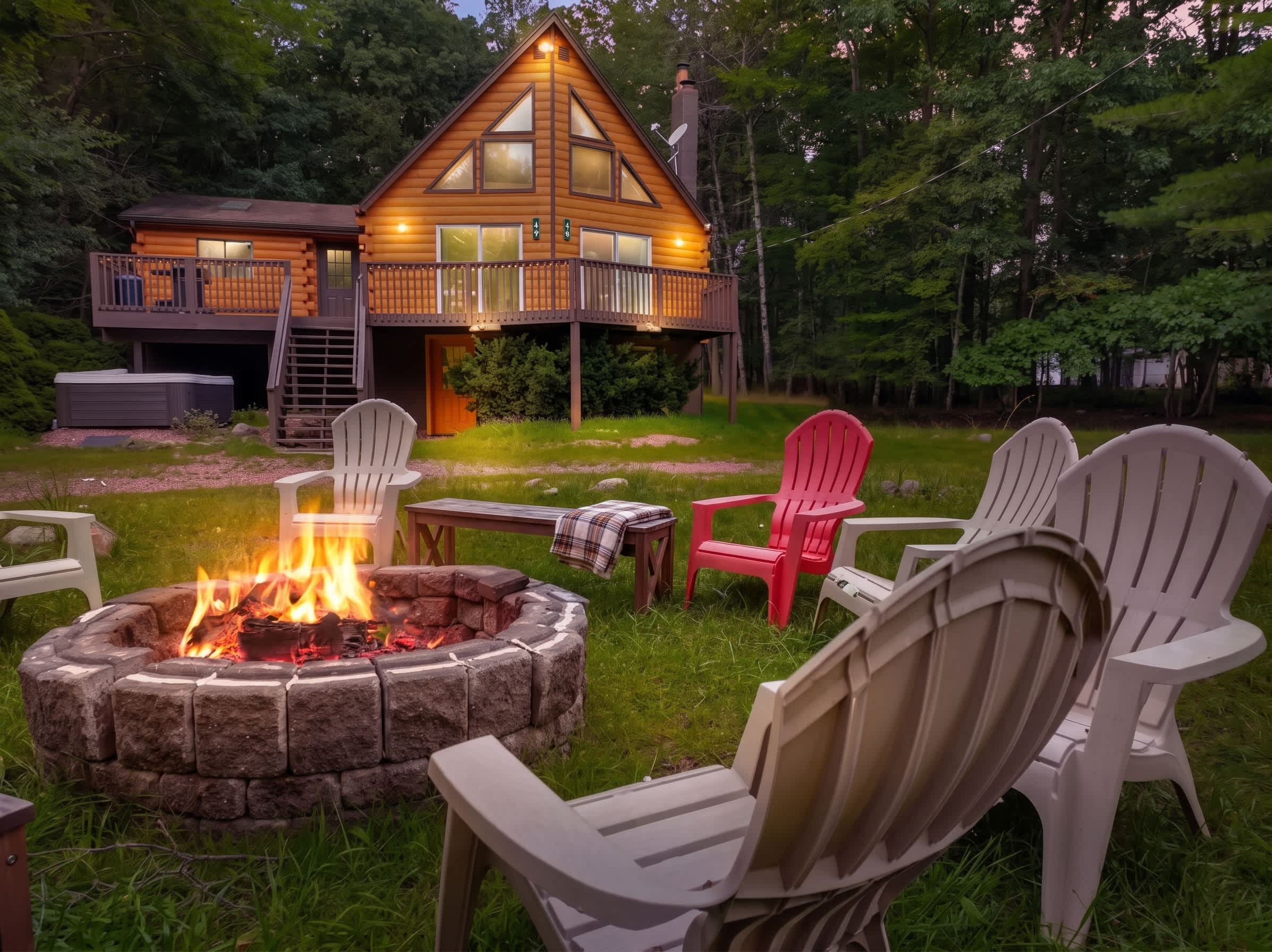 Secluded Stream Front Log Cabin | HotTub | FirePit