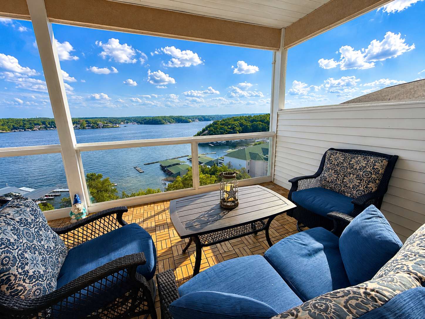Sip morning coffee or an evening cocktail with gorgeous views on the balcony​