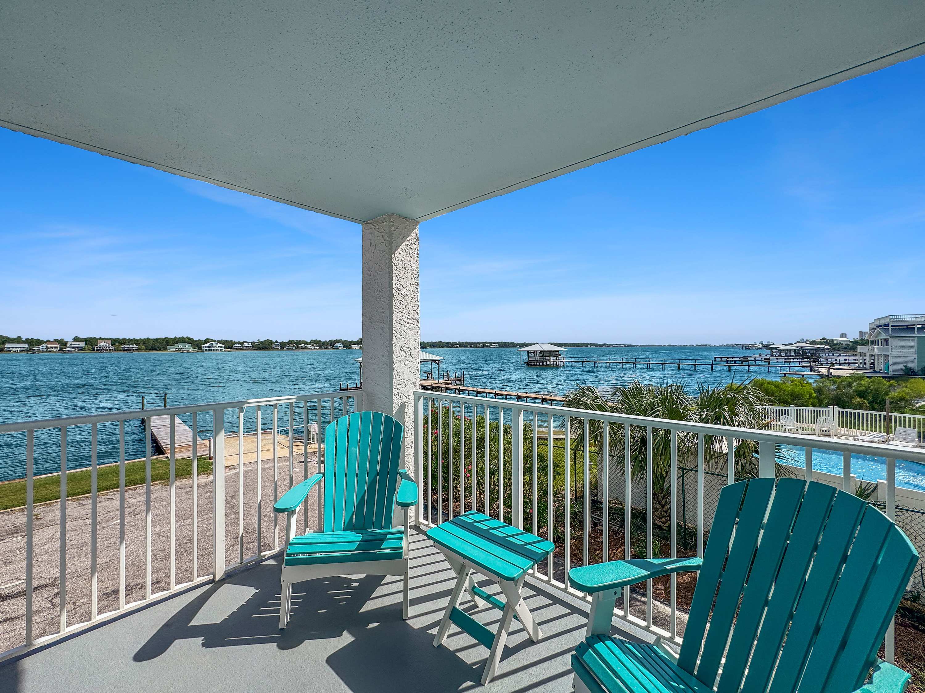 Sip morning coffee or an evening cocktail on the balcony with gorgeous water views​