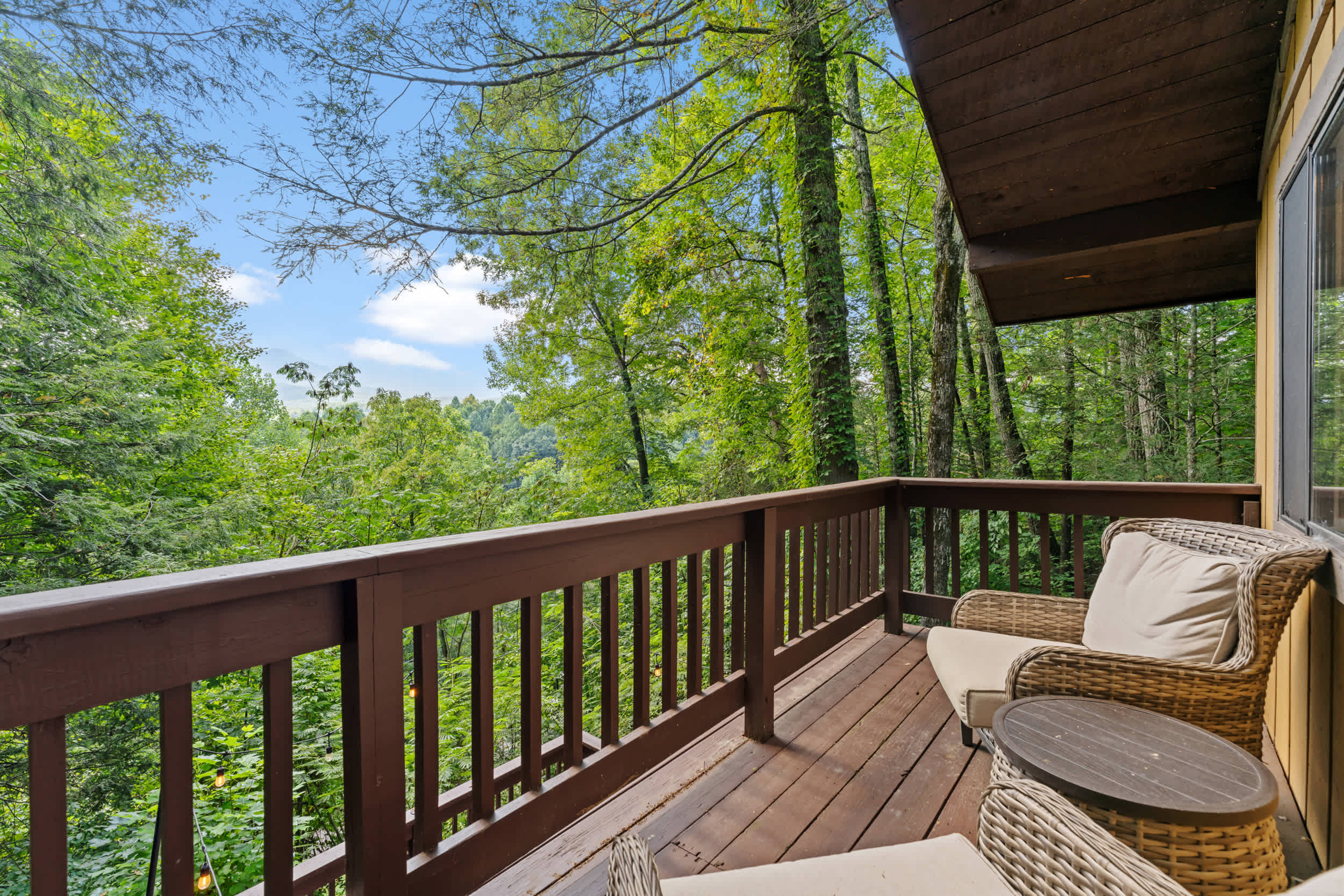 Deck w/ seating & LeConte mountain view