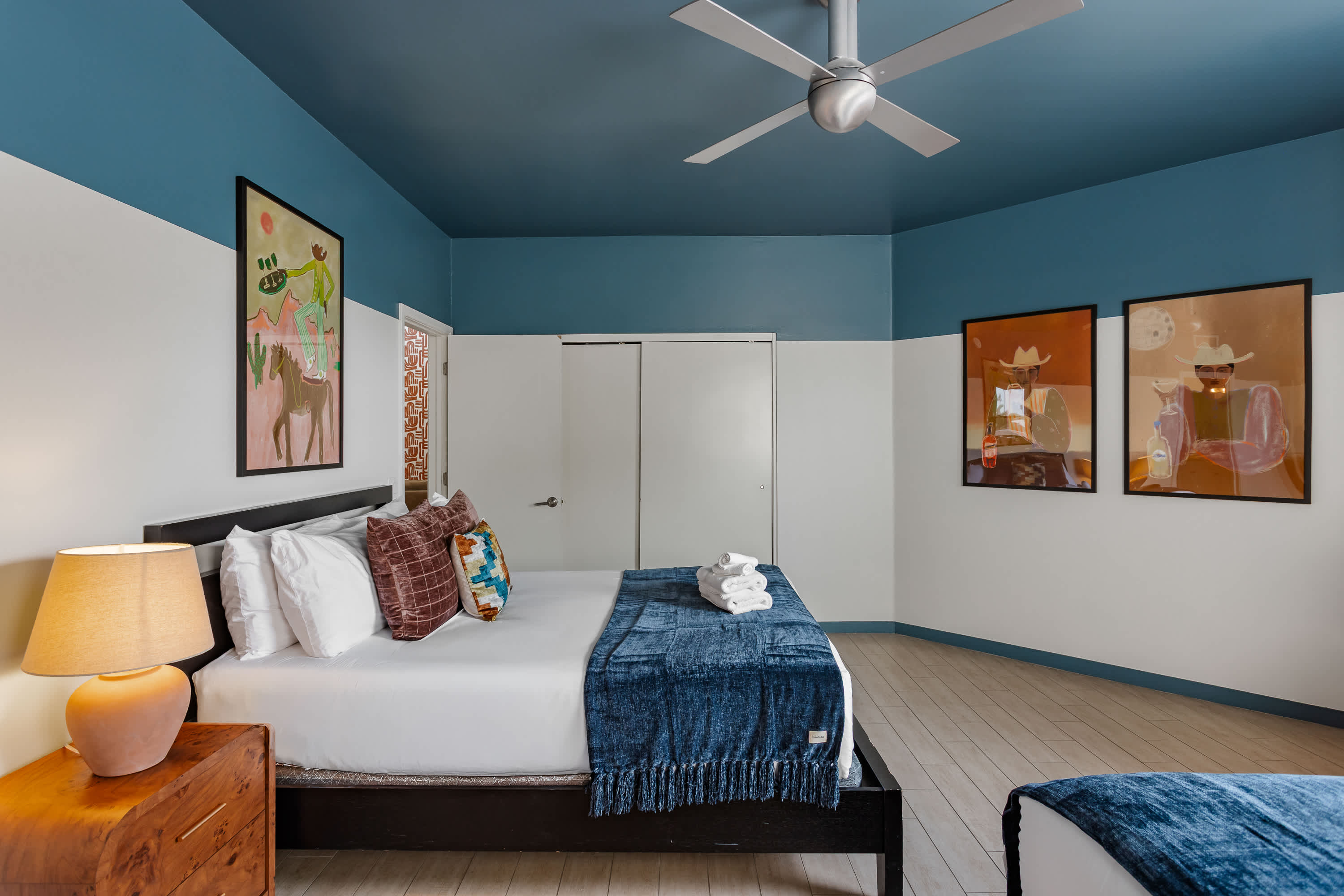Second bedroom featuring two Queen beds, direct access to the Jack-and-Jill bathroom, and a spacious layout designed for a comfortable and restful stay.