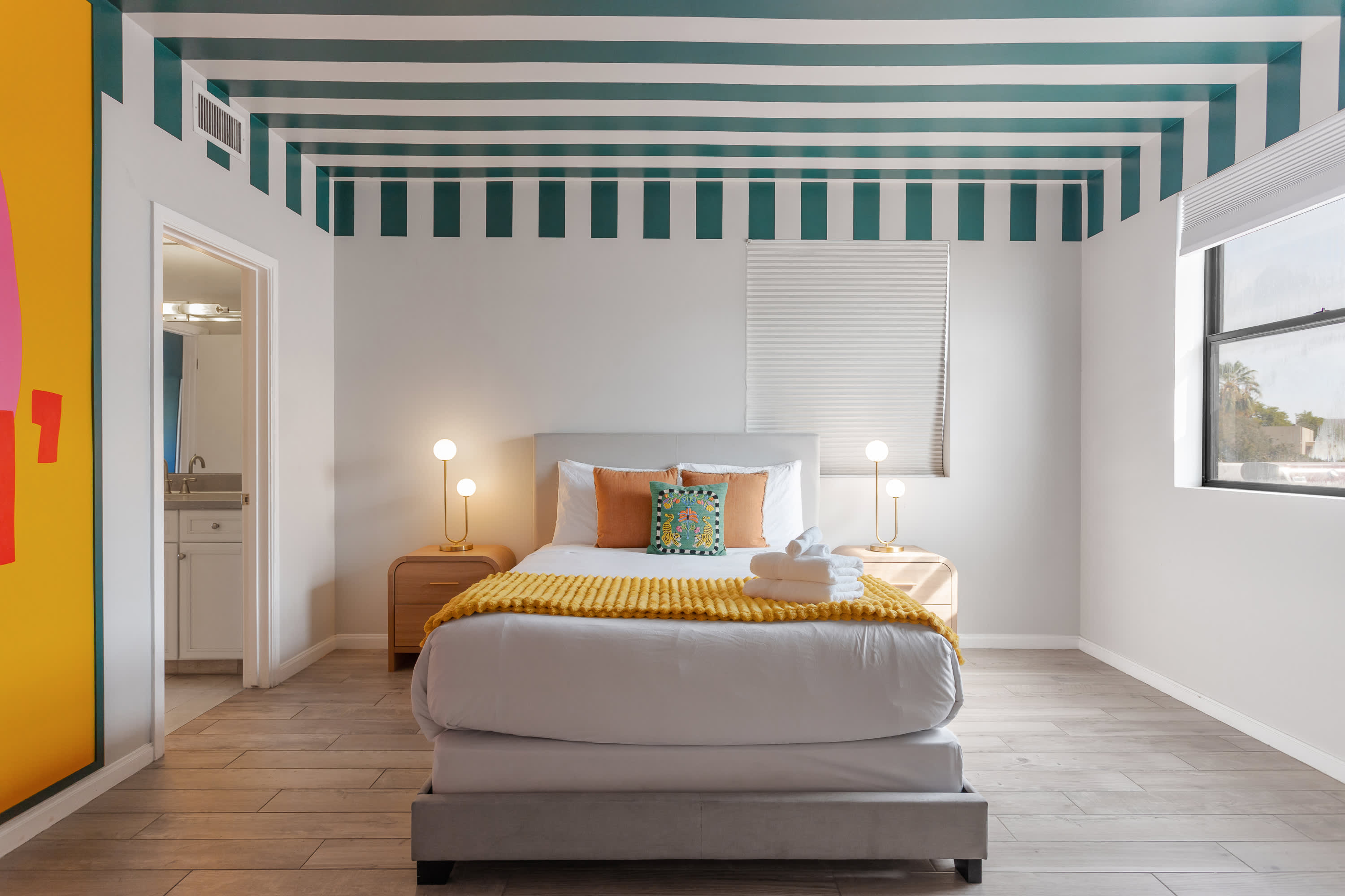 Third bedroom with a Queen bed and a twin over full bunk, generous space to settle in, and direct access to the Jack-and-Jill bathroom.