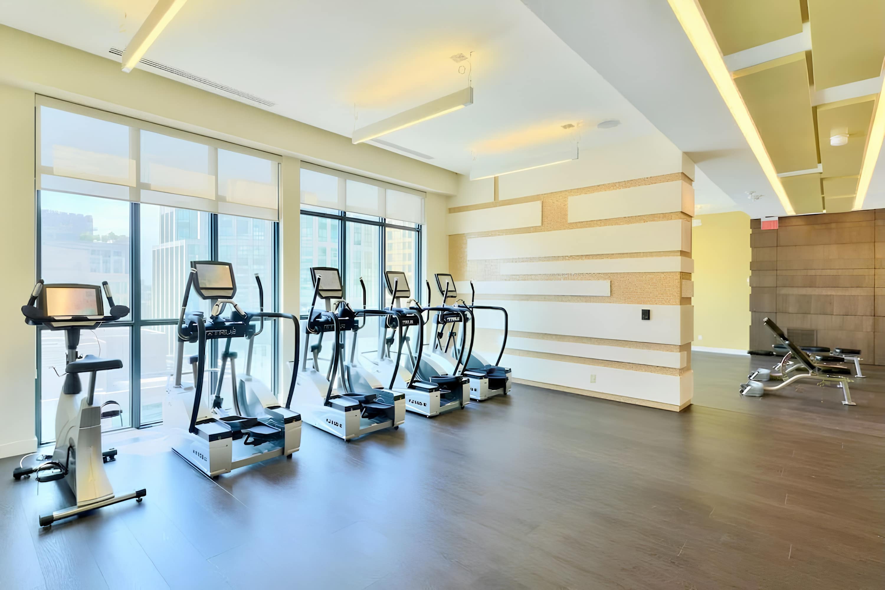Fully equipped building gym available throughout your stay.