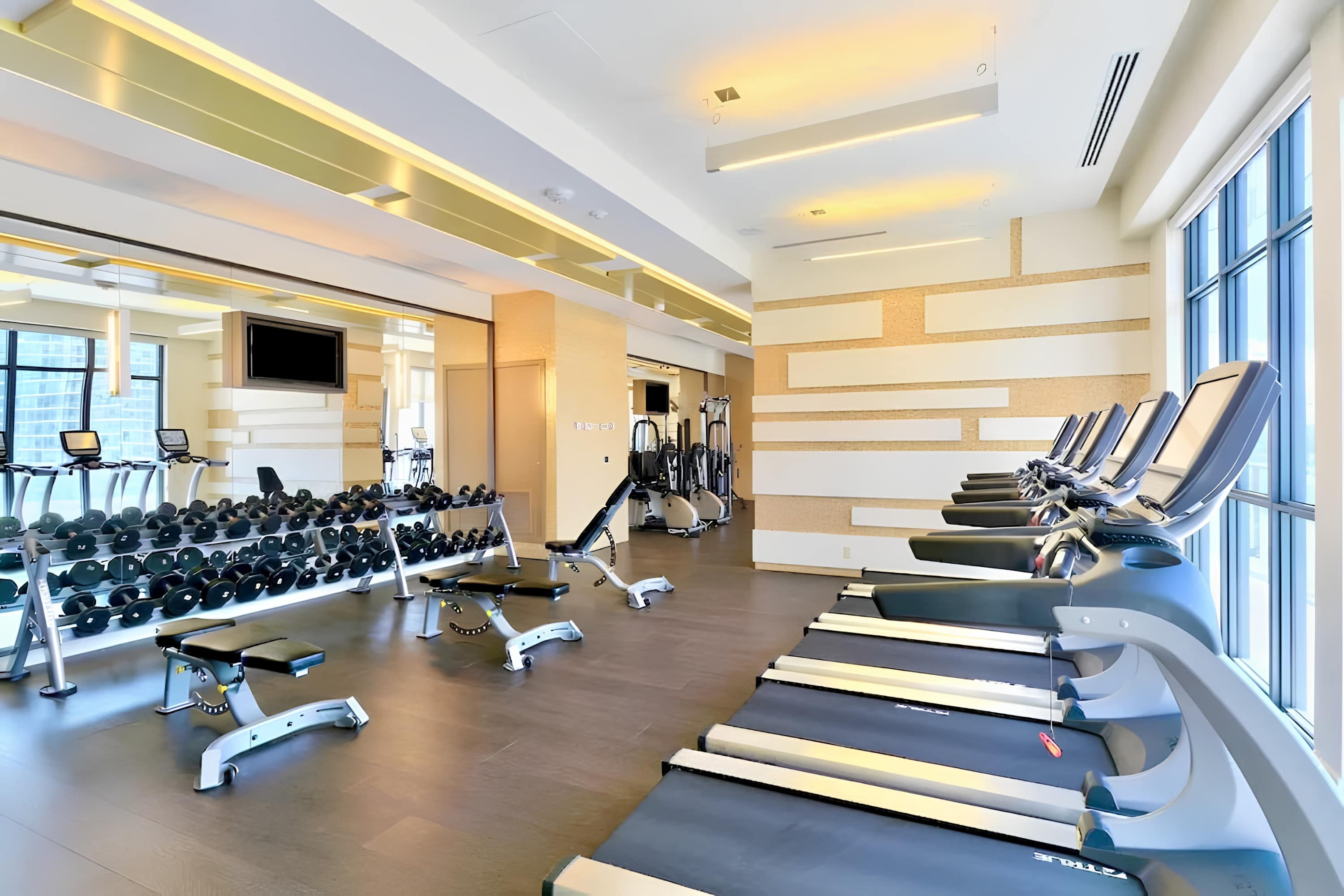 Stay active with full access to the building's fitness center.