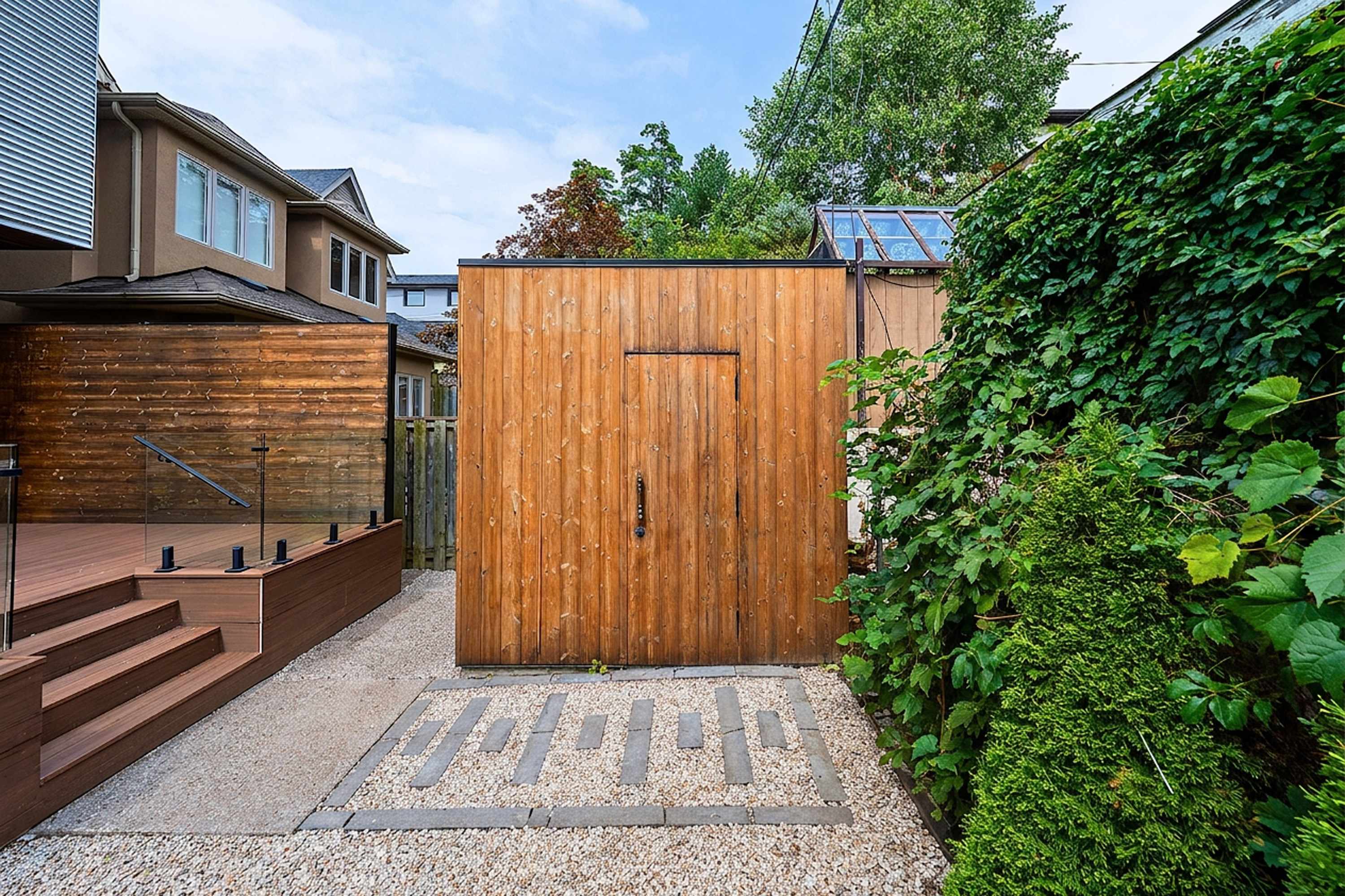Unwind in your own secluded corner with a private outdoor sauna just steps from the house.