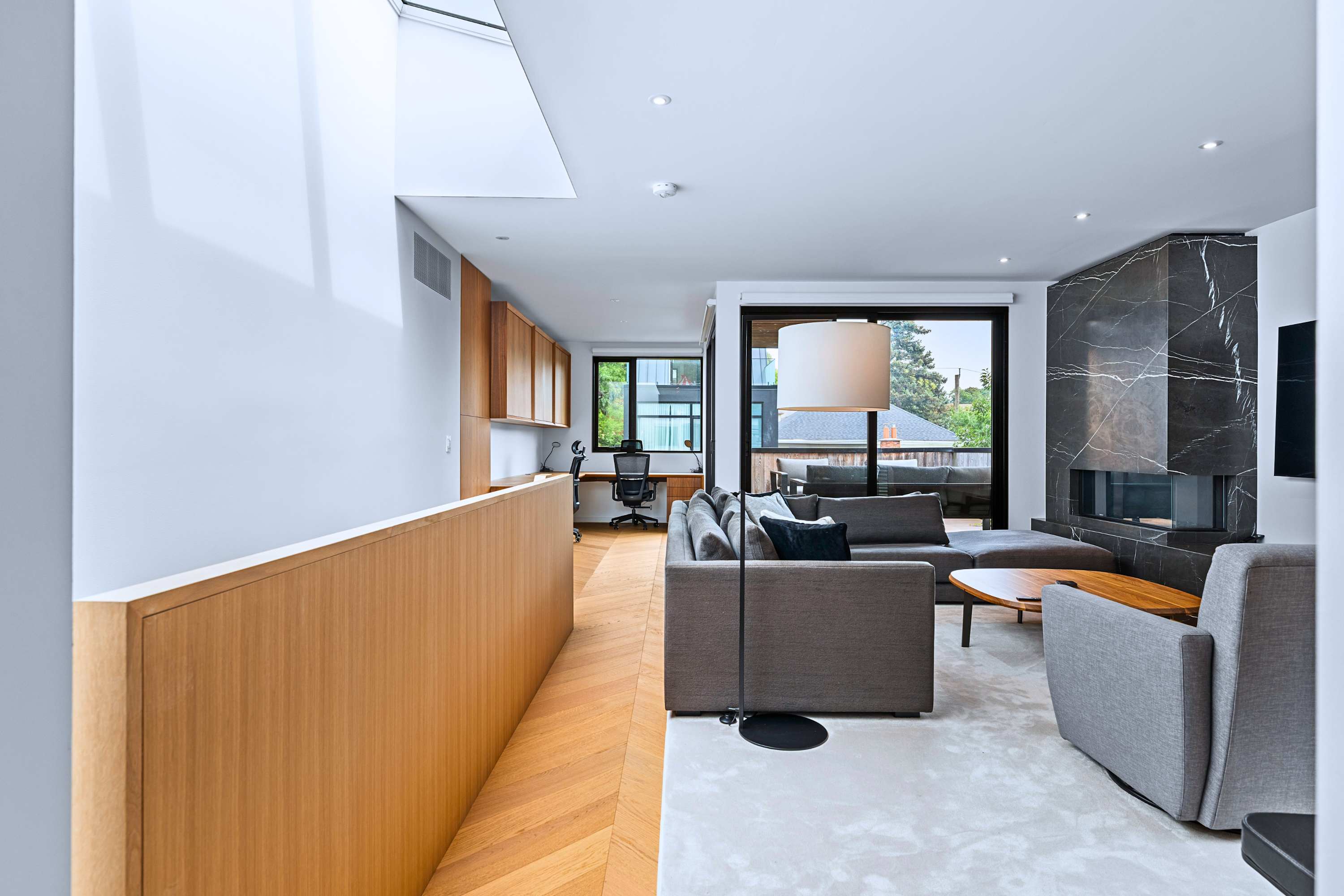 Built-in banquette bench seating providing a cozy, space-efficient nook.