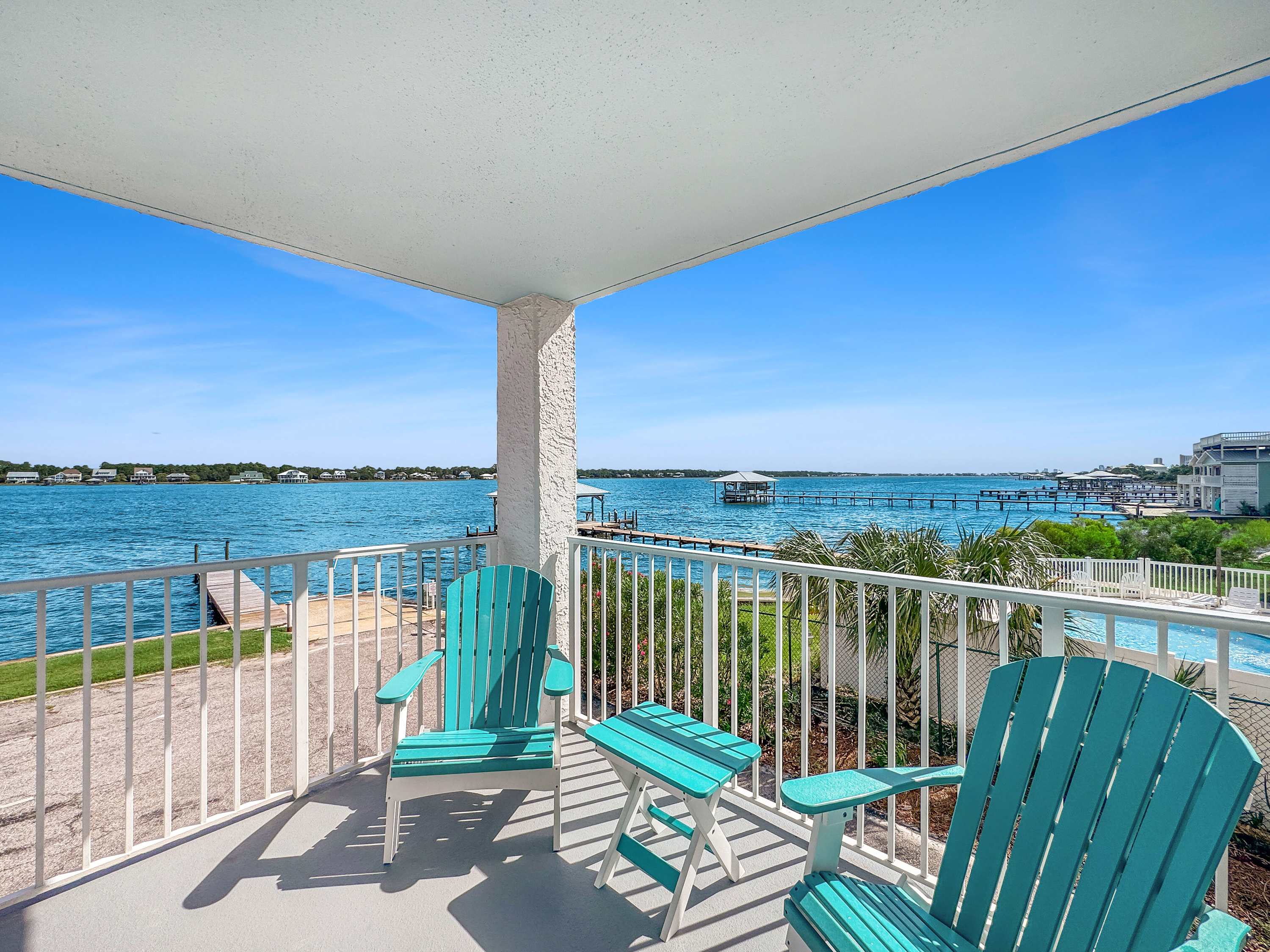 Sip morning coffee or an evening cocktail on the balcony with gorgeous water views​