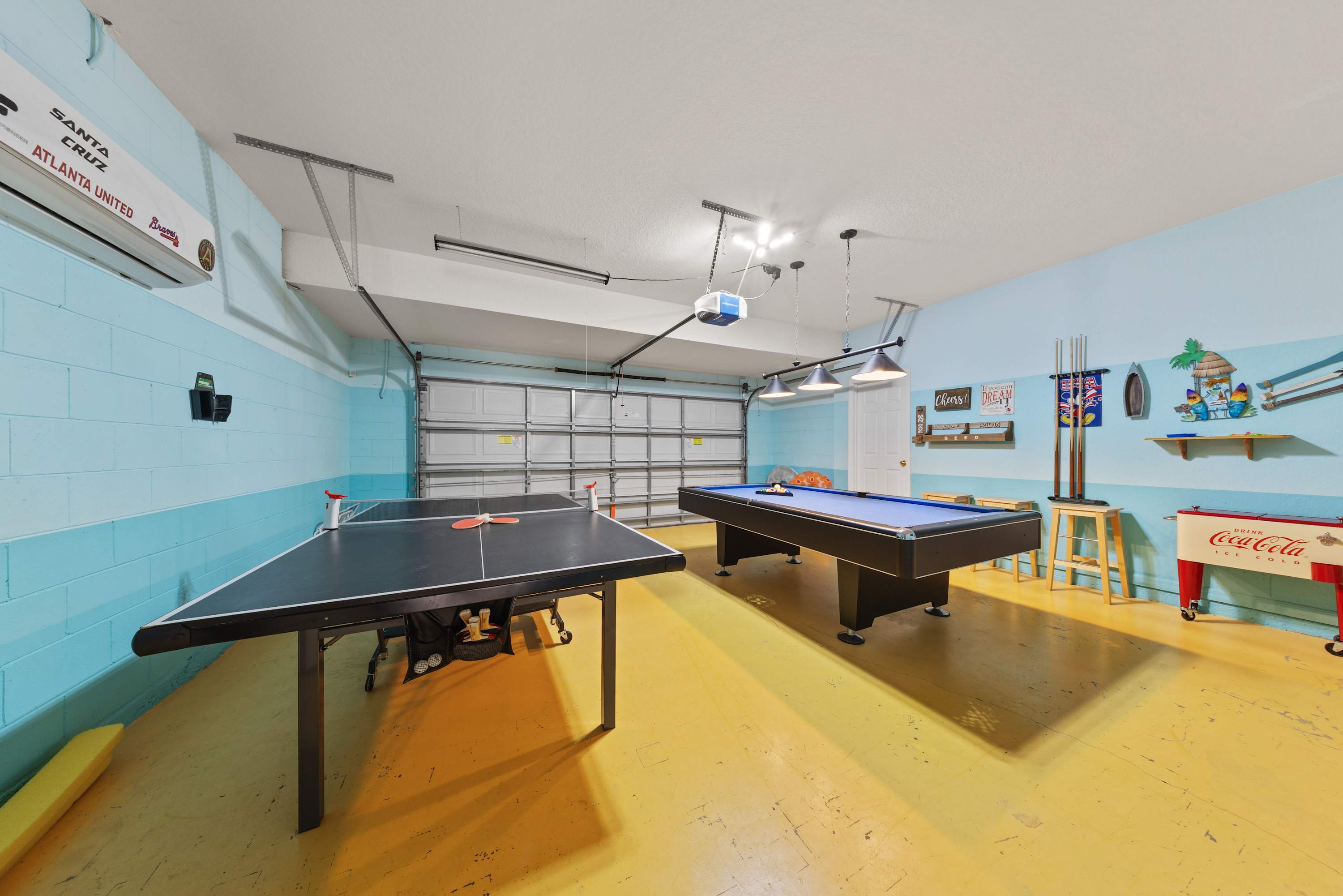 Fun for everyone with pool, ping pong, bar seating, and a Smart TV