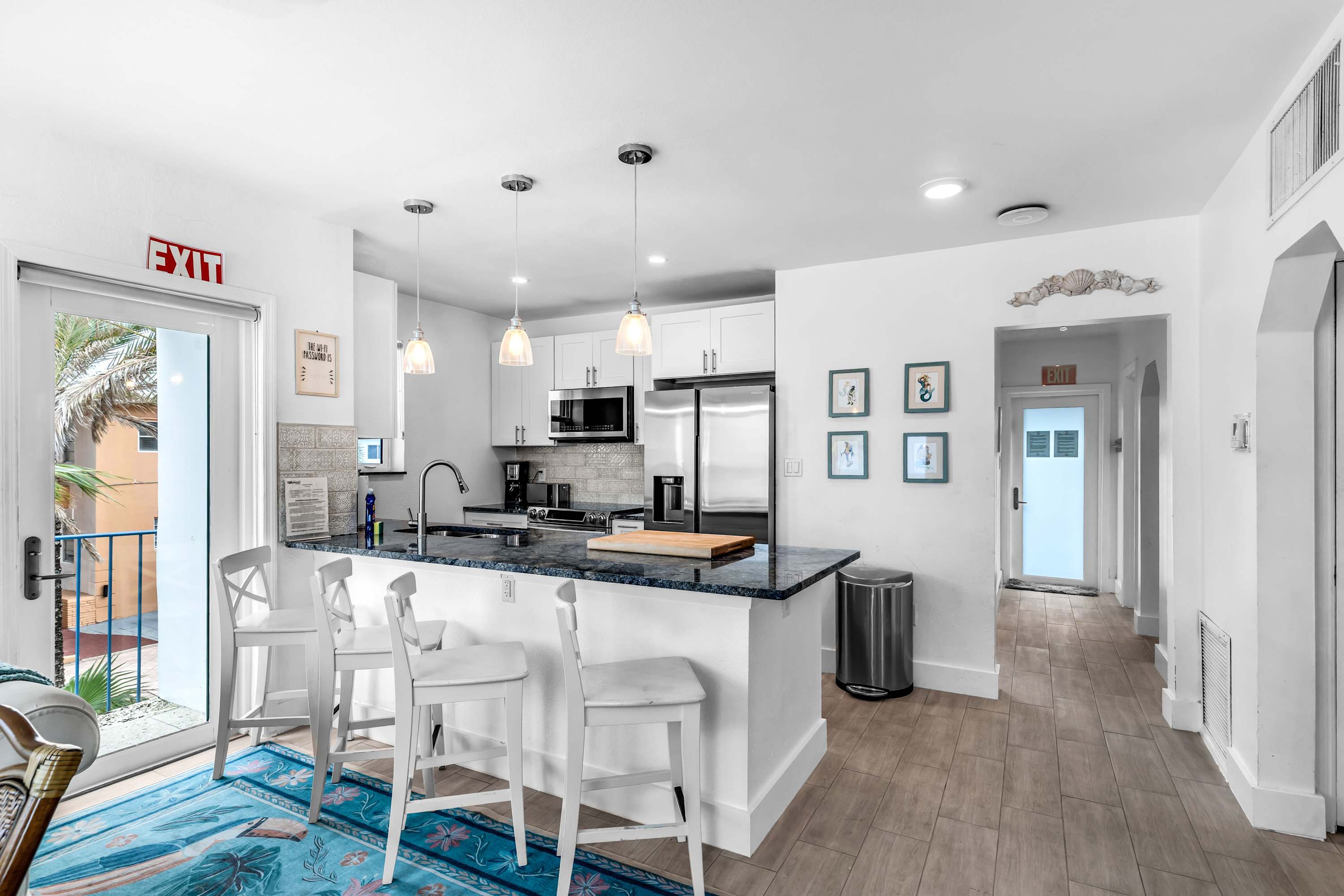 The airy, open kitchen offers ample space & all the comforts of home​