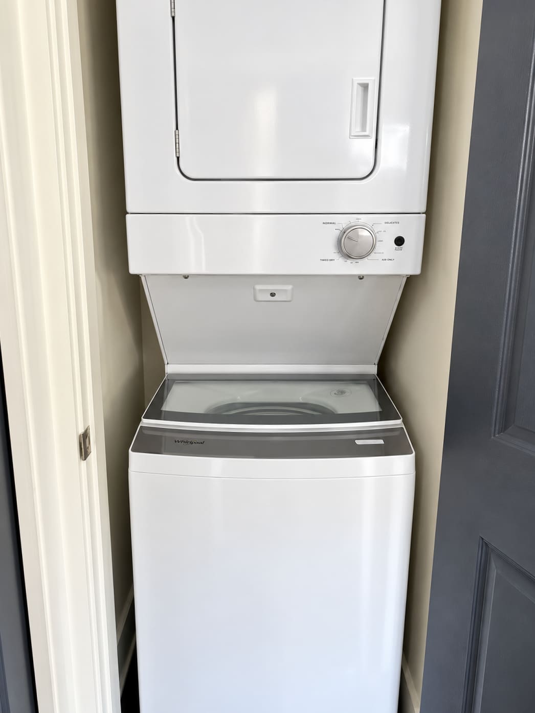 Stacked washer + dryer