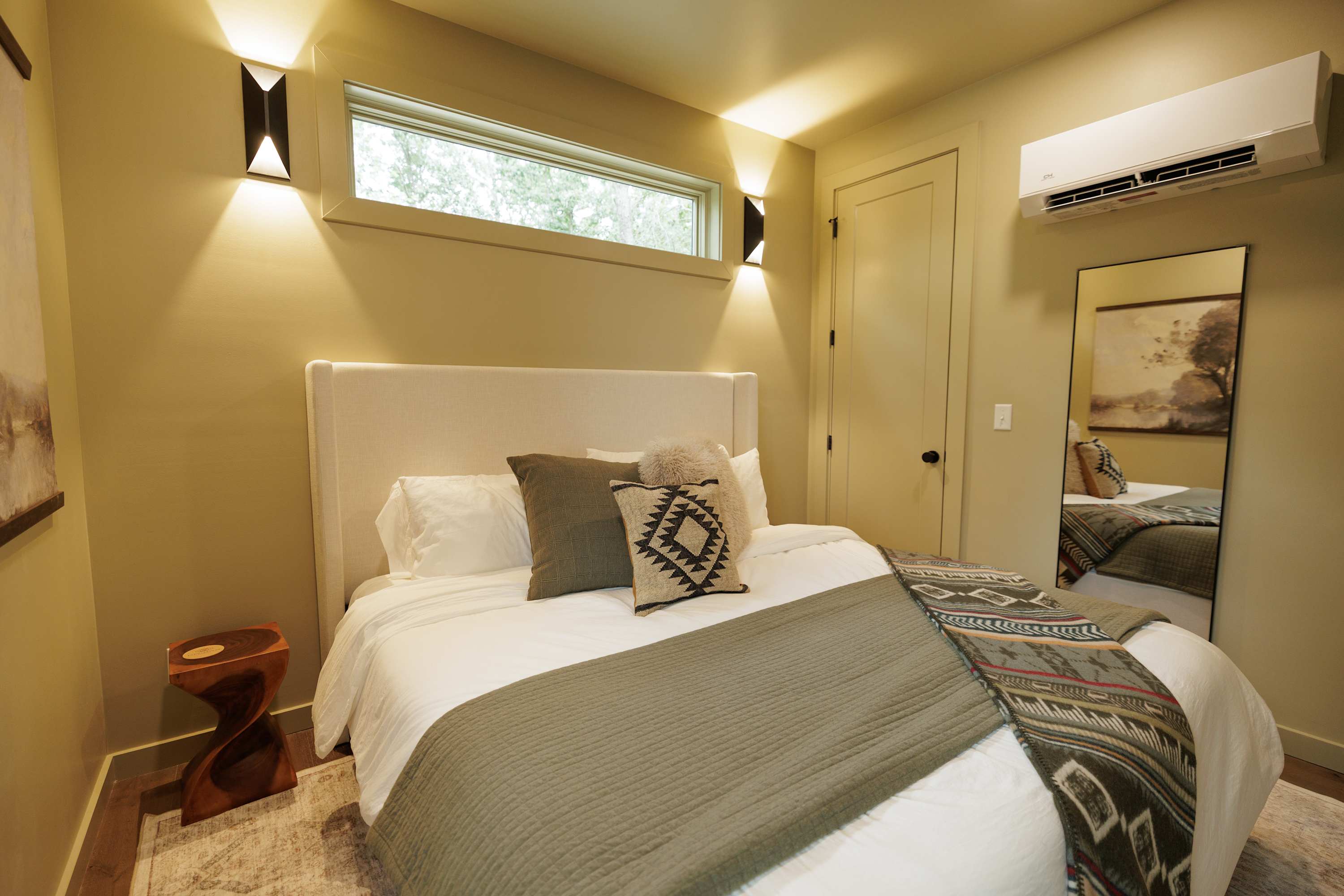 A peaceful bedroom made for a restful stay.