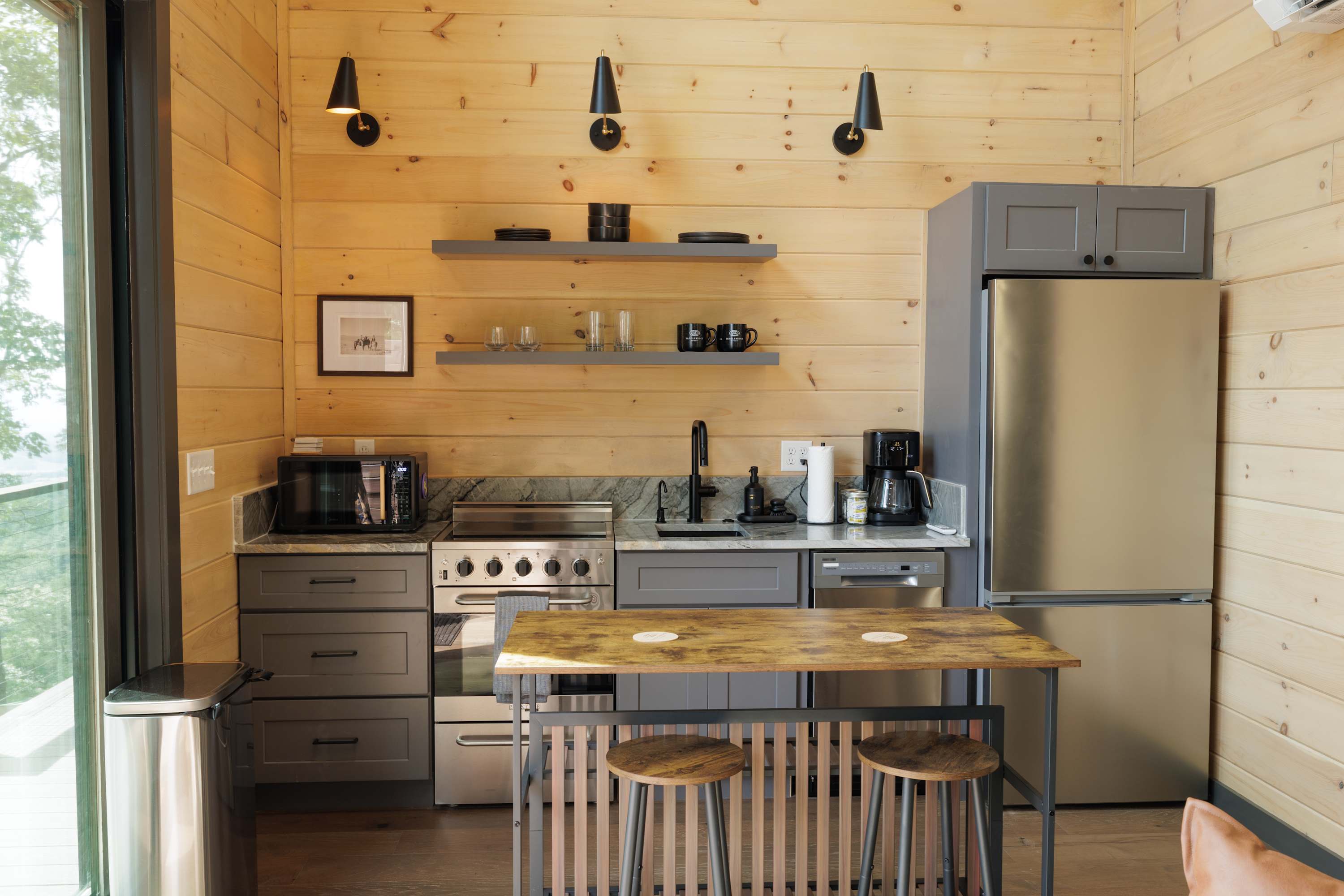 Modern kitchen with a spacious island, perfect for preparing meals together.