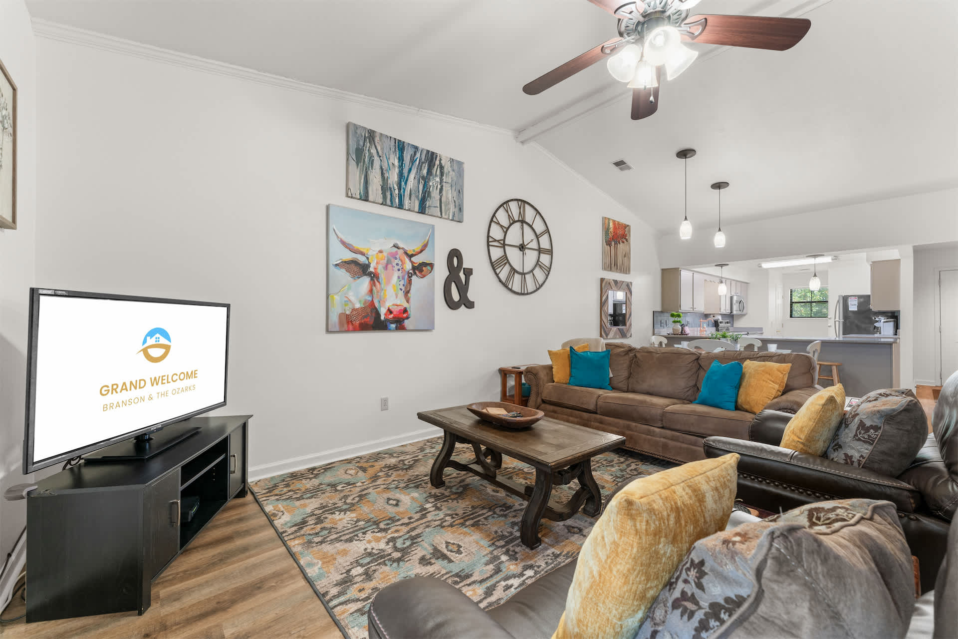 Unwind in the inviting living room & stream your favorites on the smart TV​