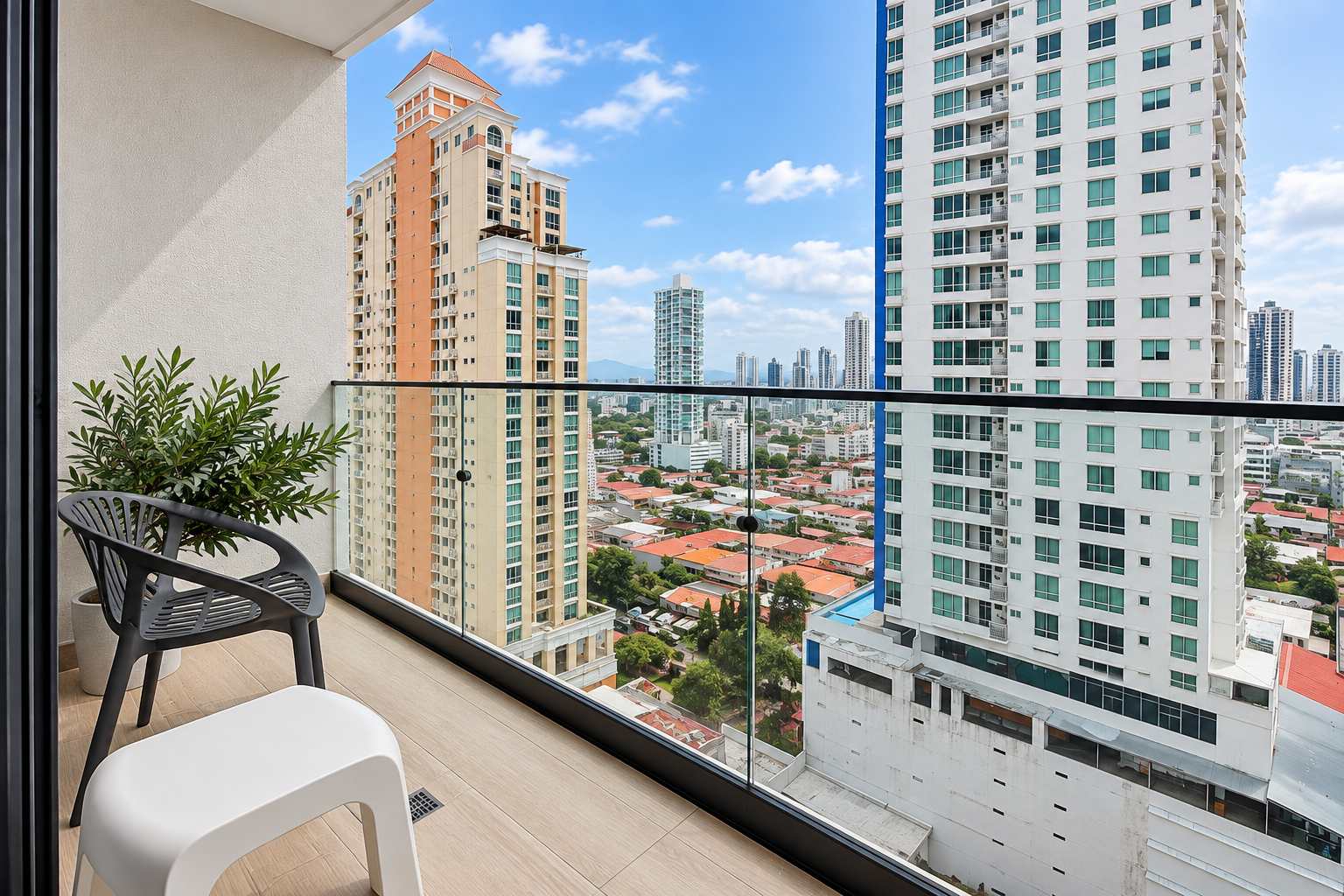 Spacious 2BR with 2 Baths, Balcony & City Views
