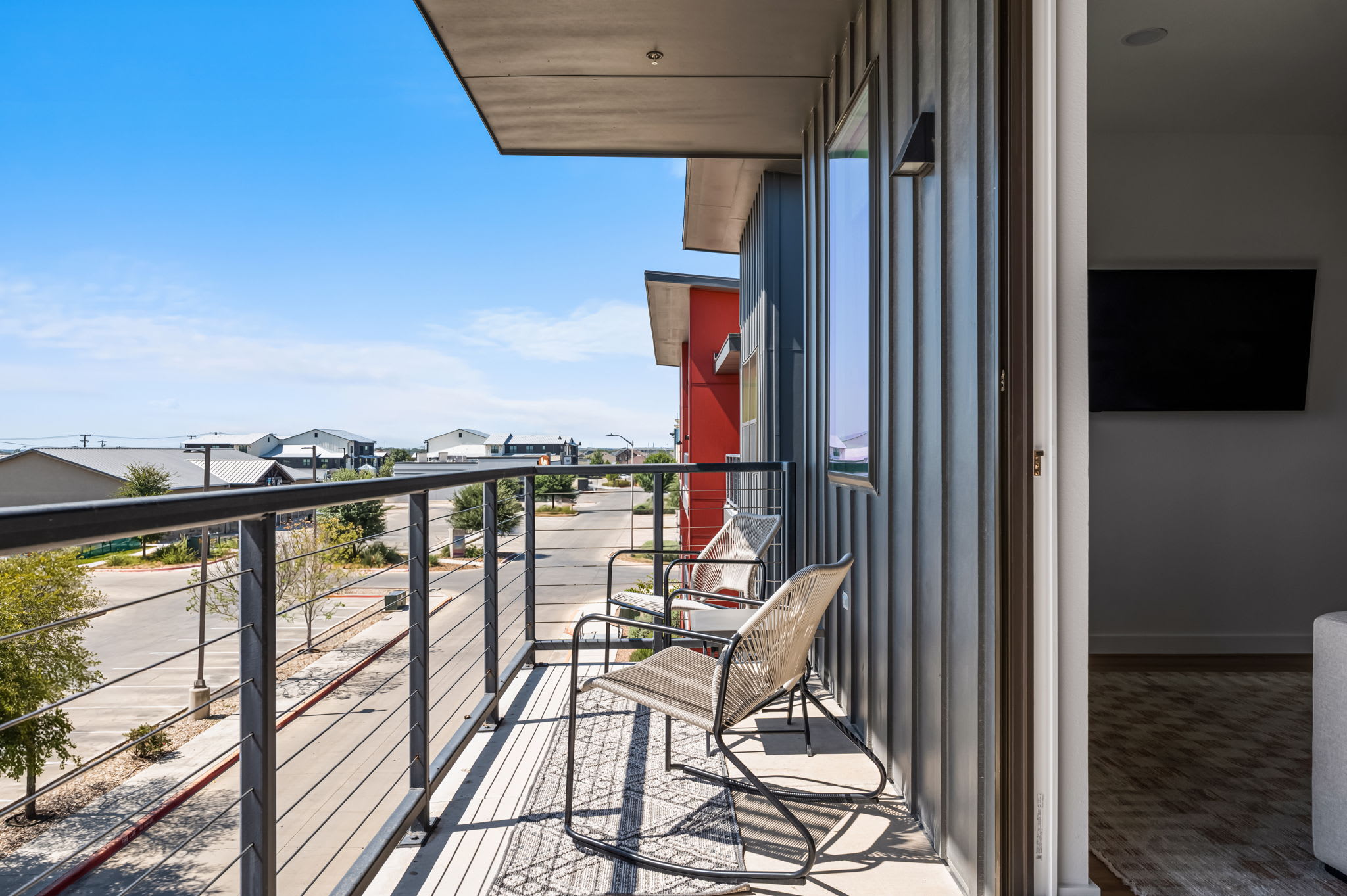 Private balcony with seating