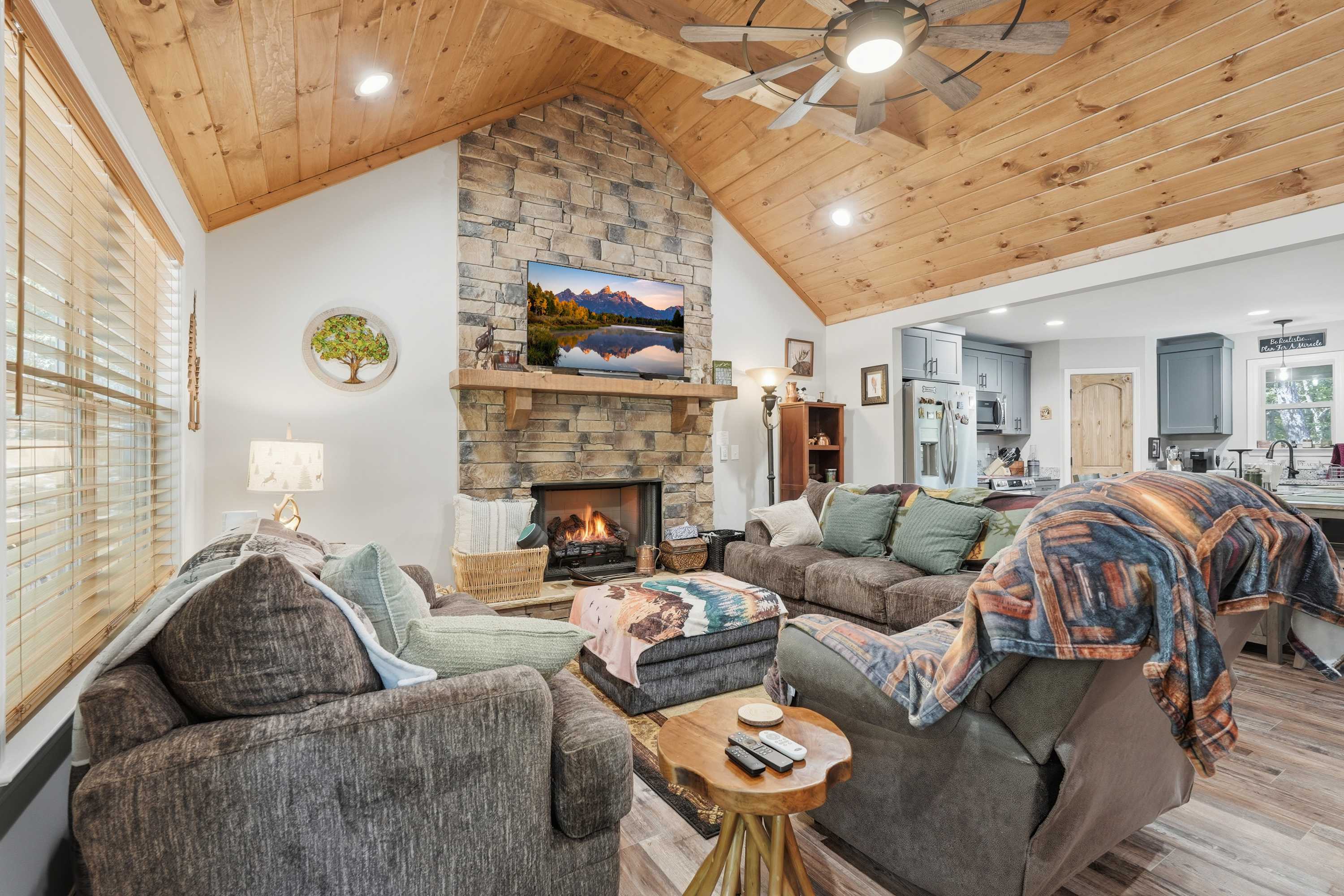 Curl up in the inviting living room & stream your favorites on the smart TV​