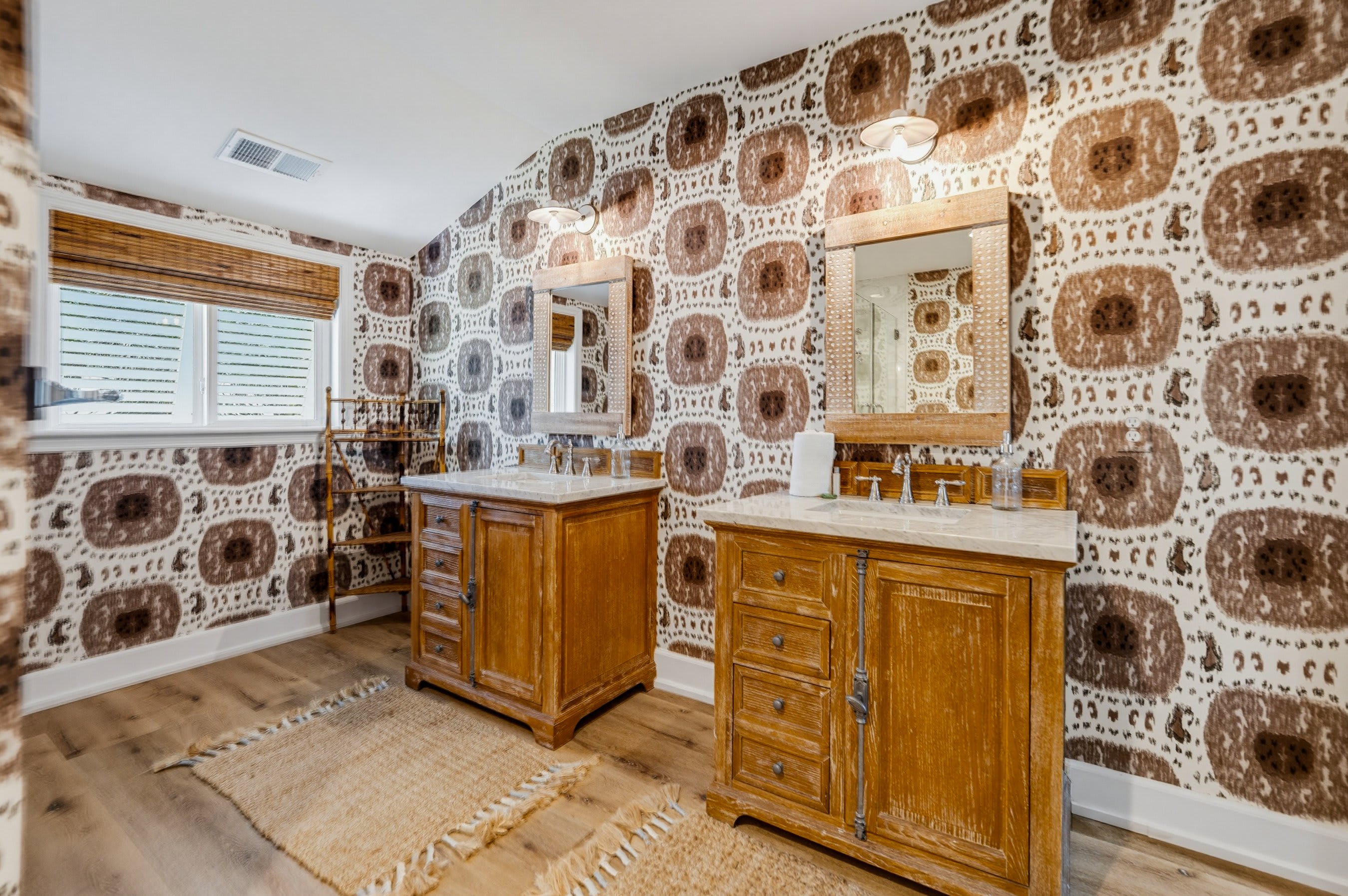 Shared Bathroom Upstairs with Tub Shower Combo and Laundry
