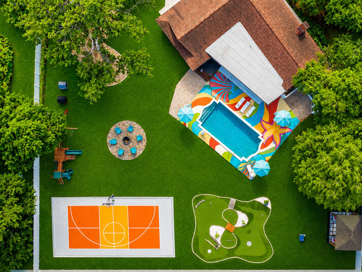 Colorful 4BR Escape w/ Pool, Game Room & Fire Pit