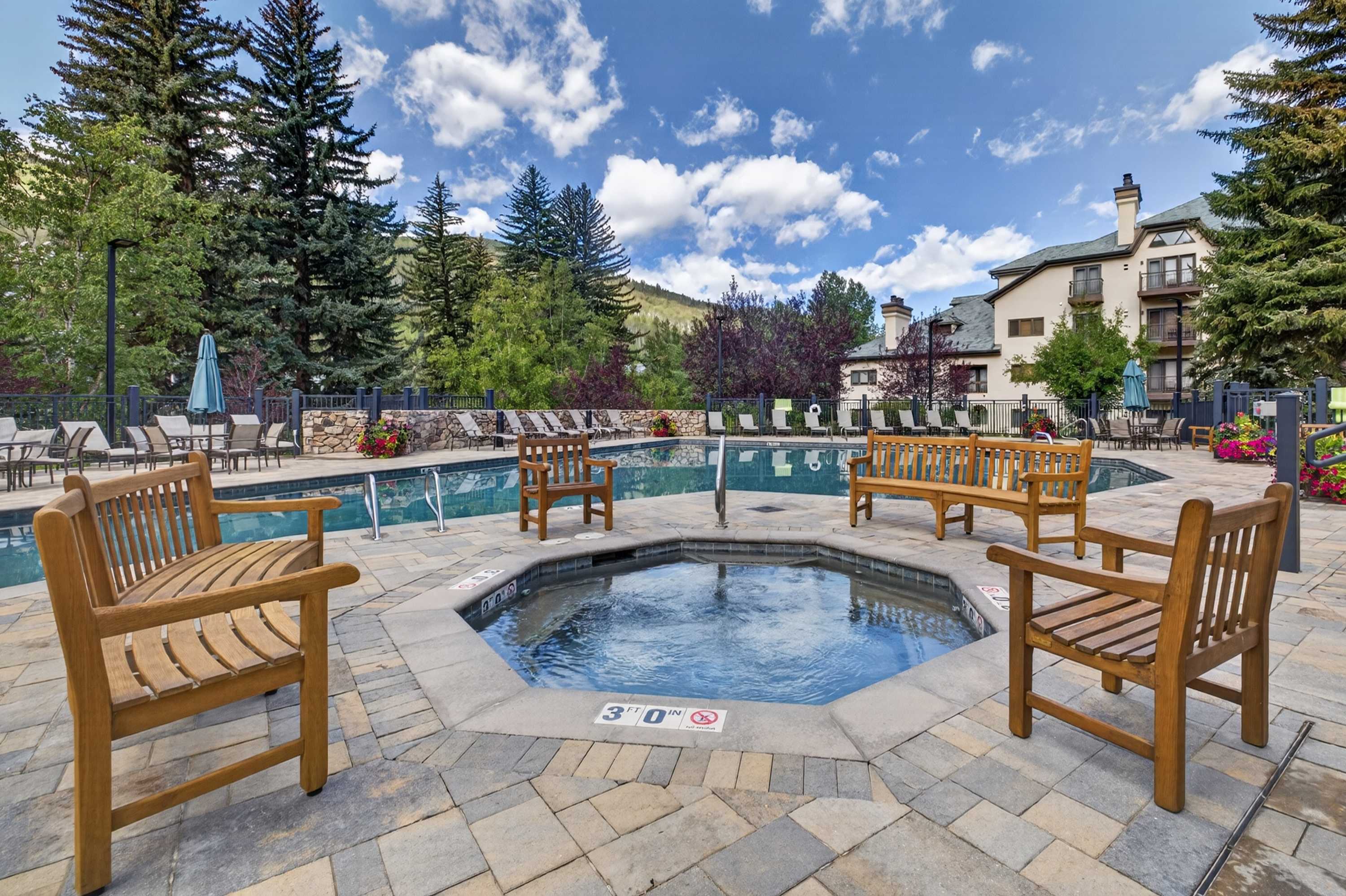 Make a splash or bask in bubbling bliss at the outdoor pool & hot tub​