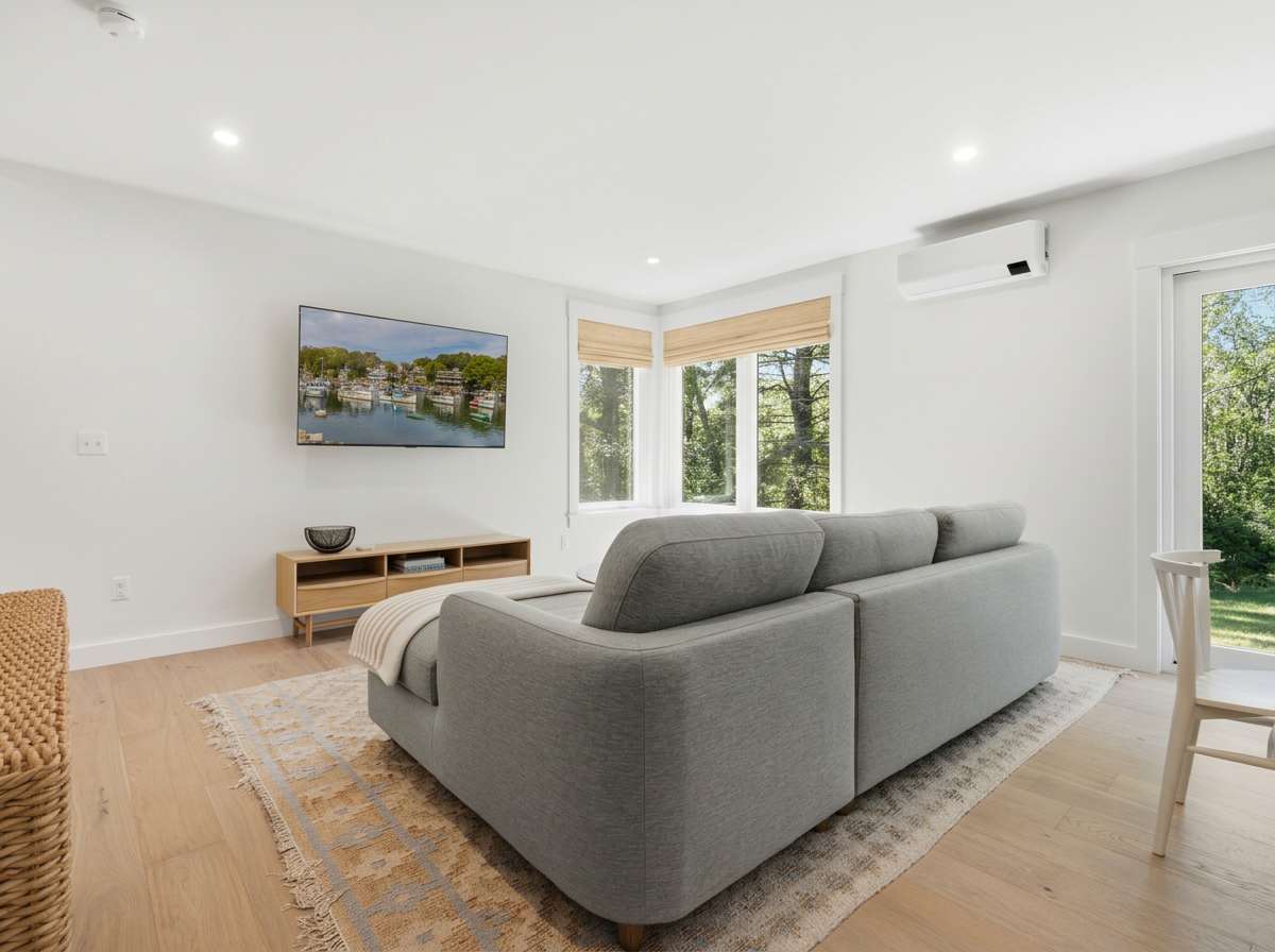 Unwind in the serene living room & stream your favorites on the smart TV​