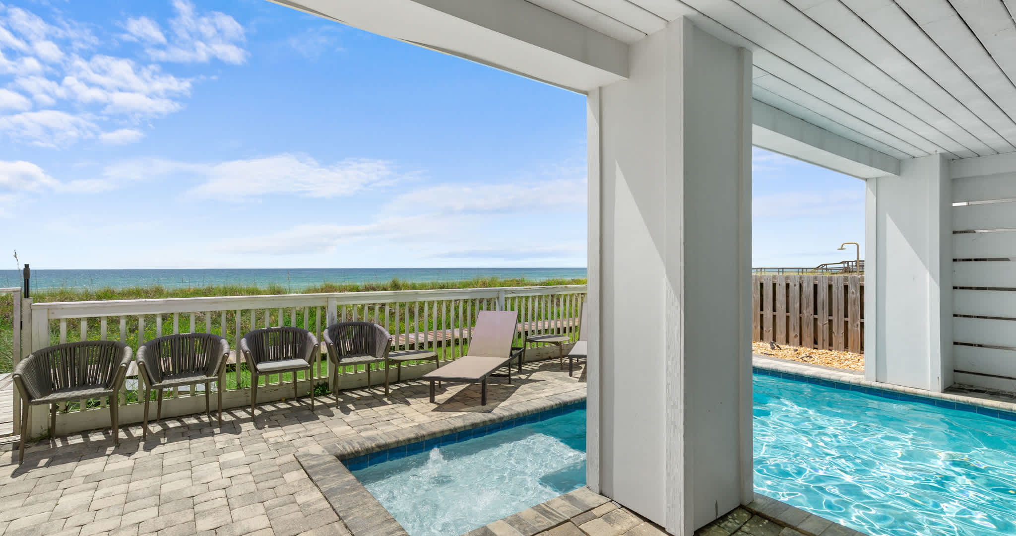 Take a refreshing dip in your private pool while soaking up the sunshine and ocean views.