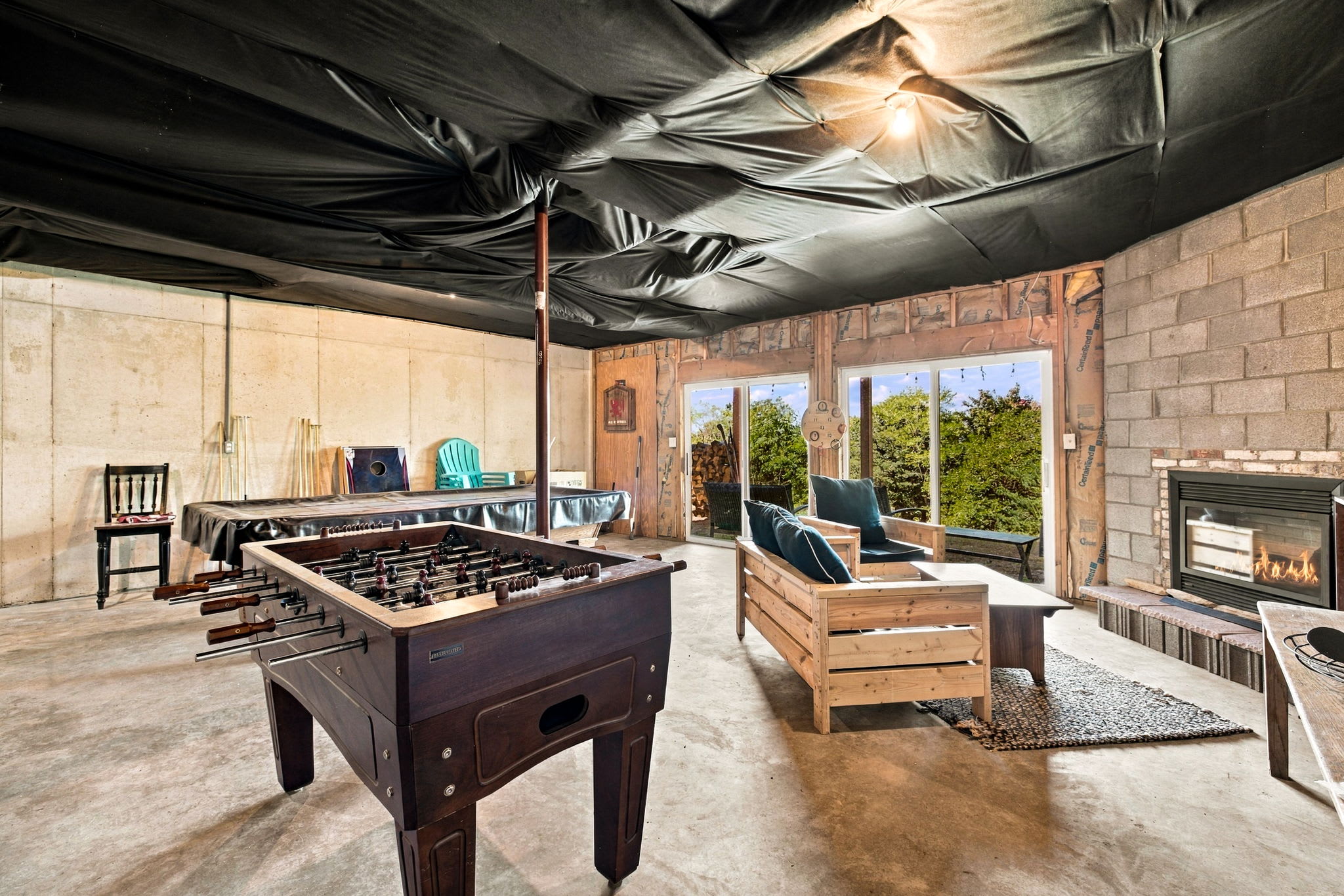 Challenge the family to pool, foosball, or air hockey