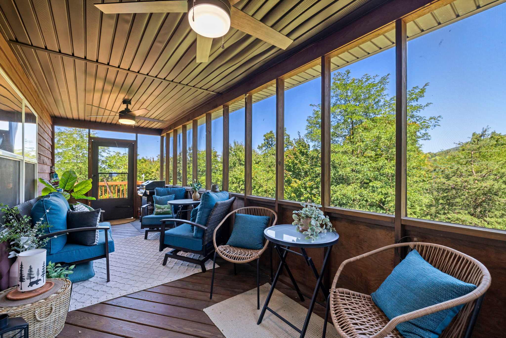 Spend your mornings relaxing on the screened porch