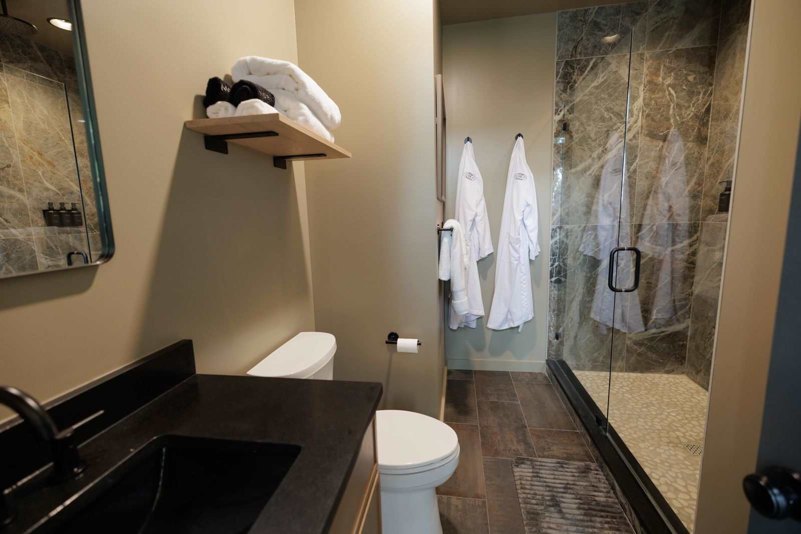 Step out of the shower and wrap yourself in a cozy spa robe.