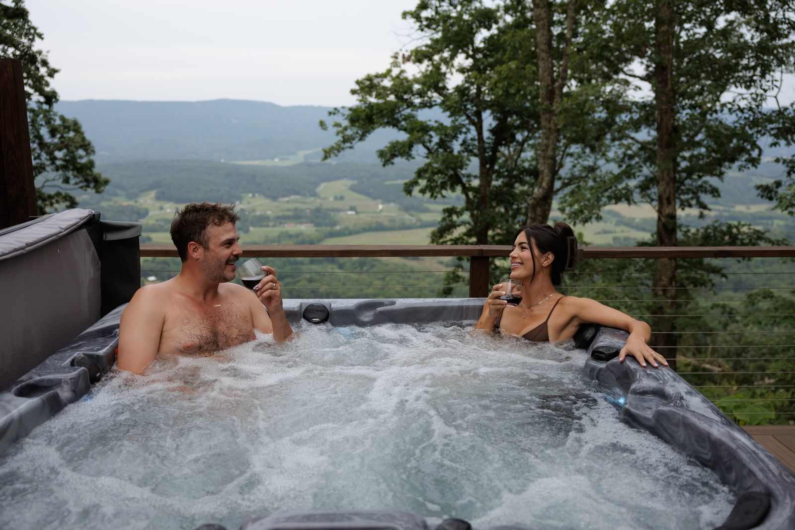 Enjoy our hot tub with a mountain breeze.