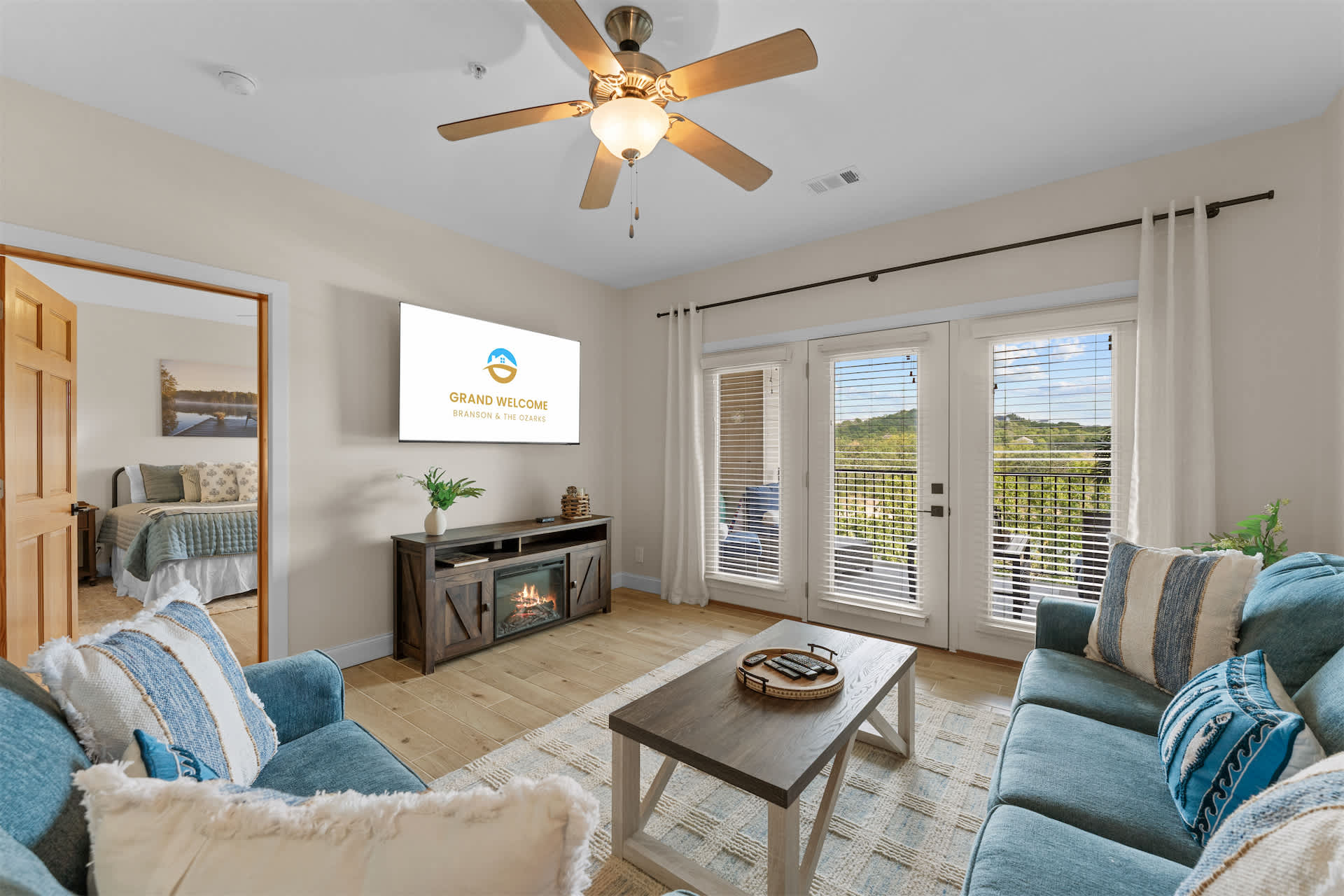 Curl up in the inviting living room & stream your favorites on the smart TV​