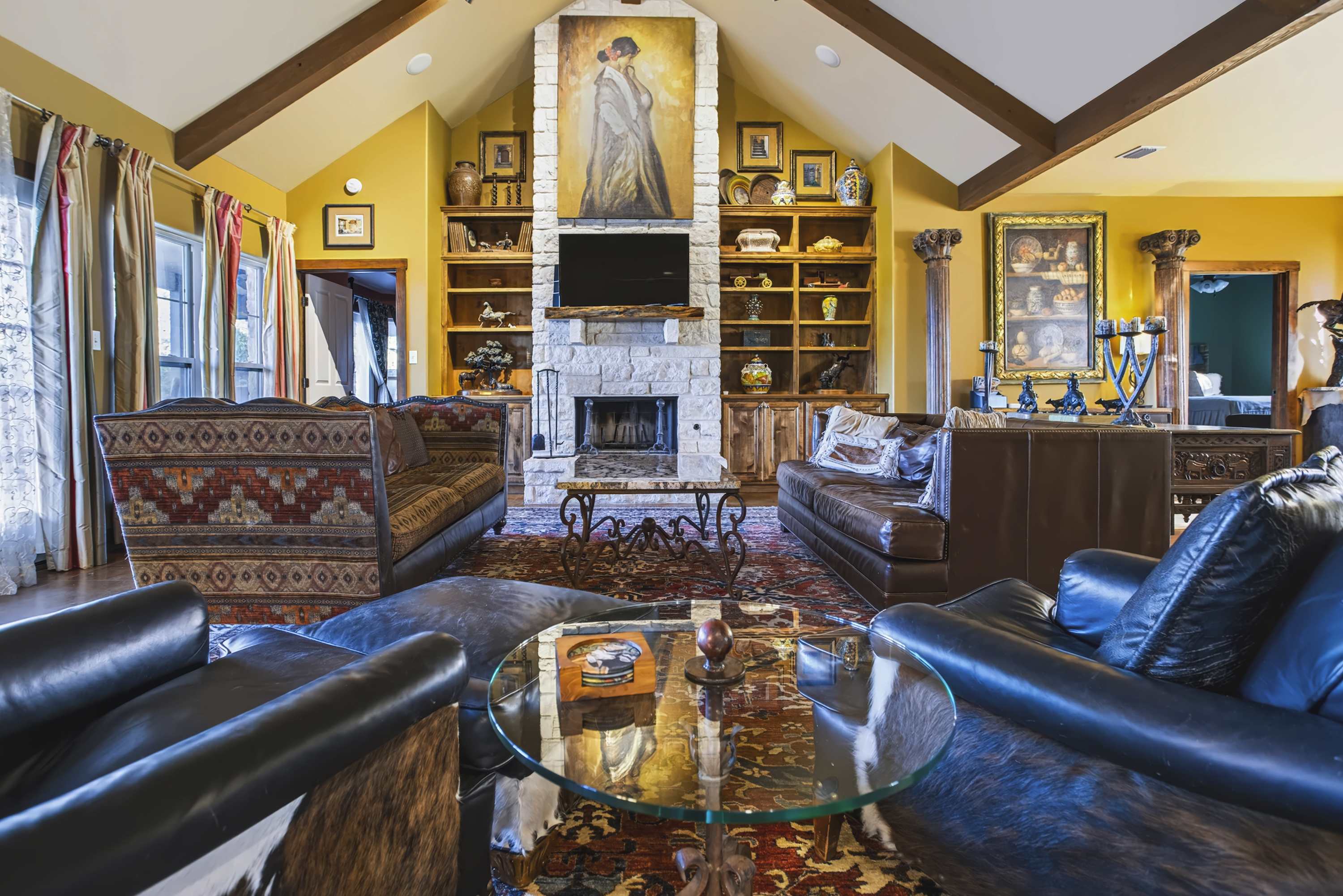Curl up in the elegant living room & stream your favorites on the smart TV​