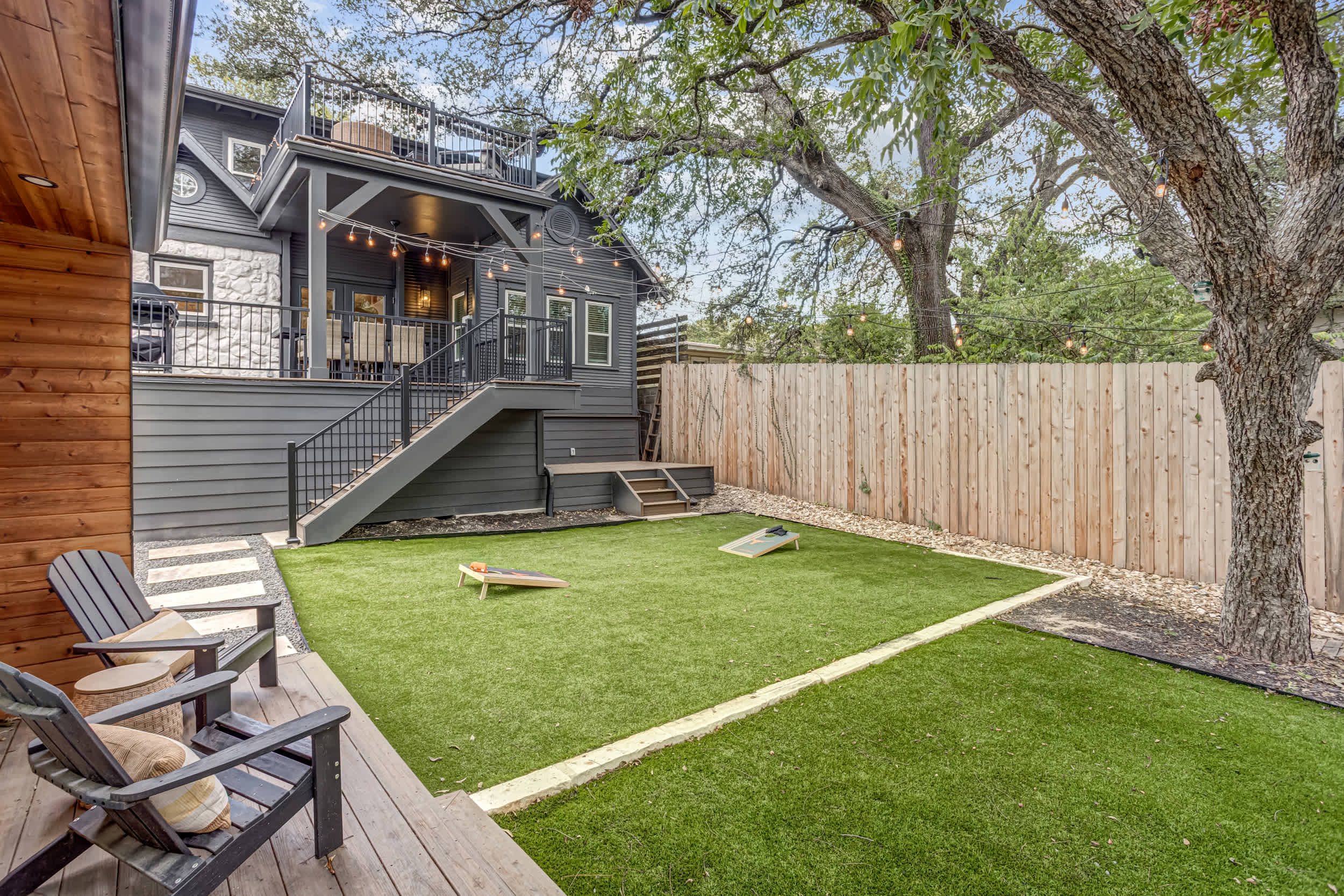 Relax in the yard with Texas cornhole
