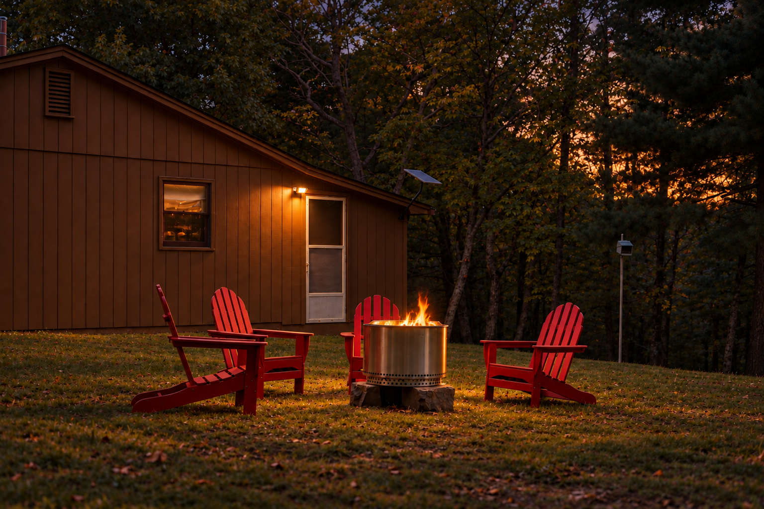 When evening arrives, gather around the fire pit and watch the sun disappear behind the West Virginia mountains.

