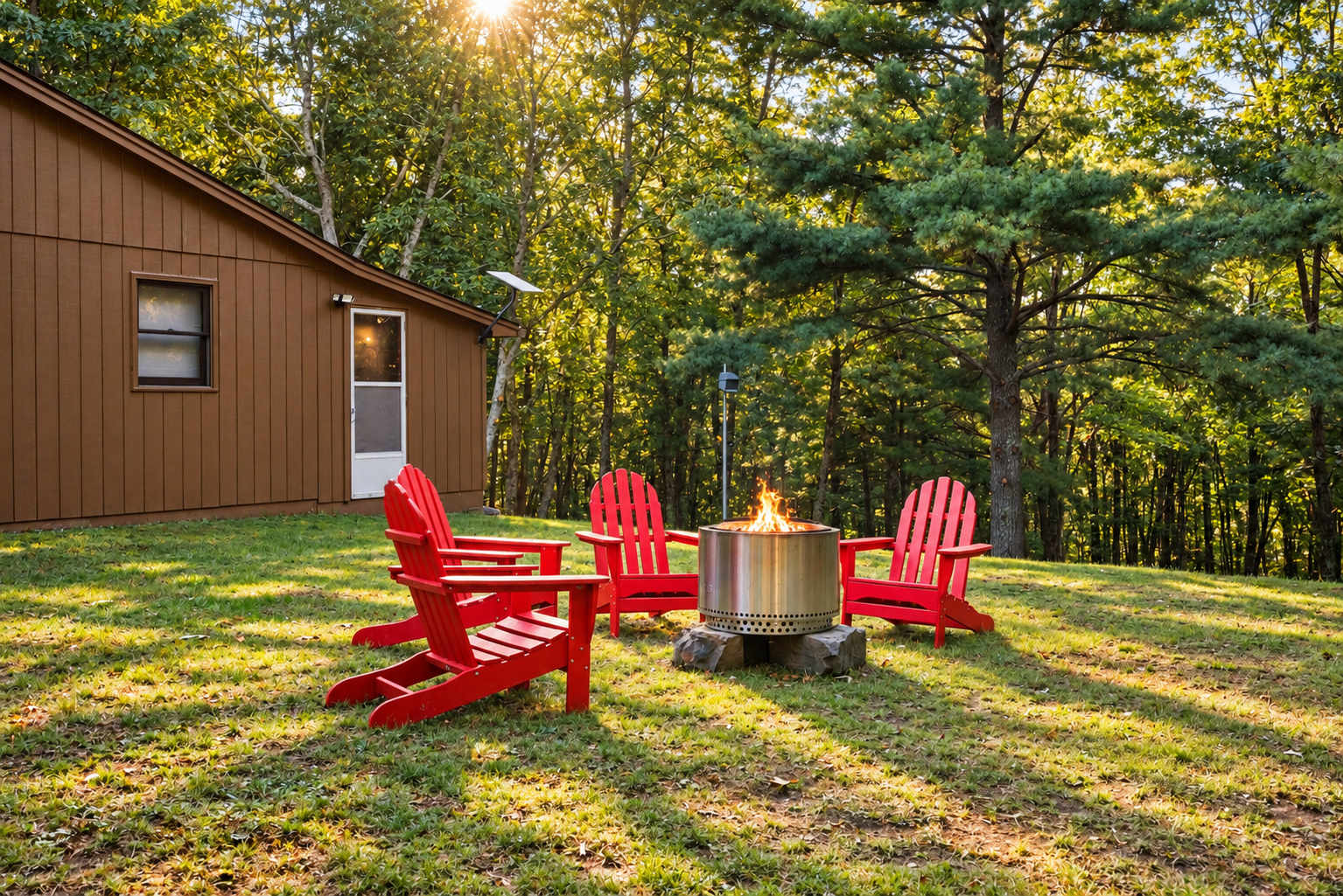 After a day of exploring, return to 26 private acres for panoramic sunsets, evenings around the fire, and plenty of room to enjoy the West Virginia mountains.
