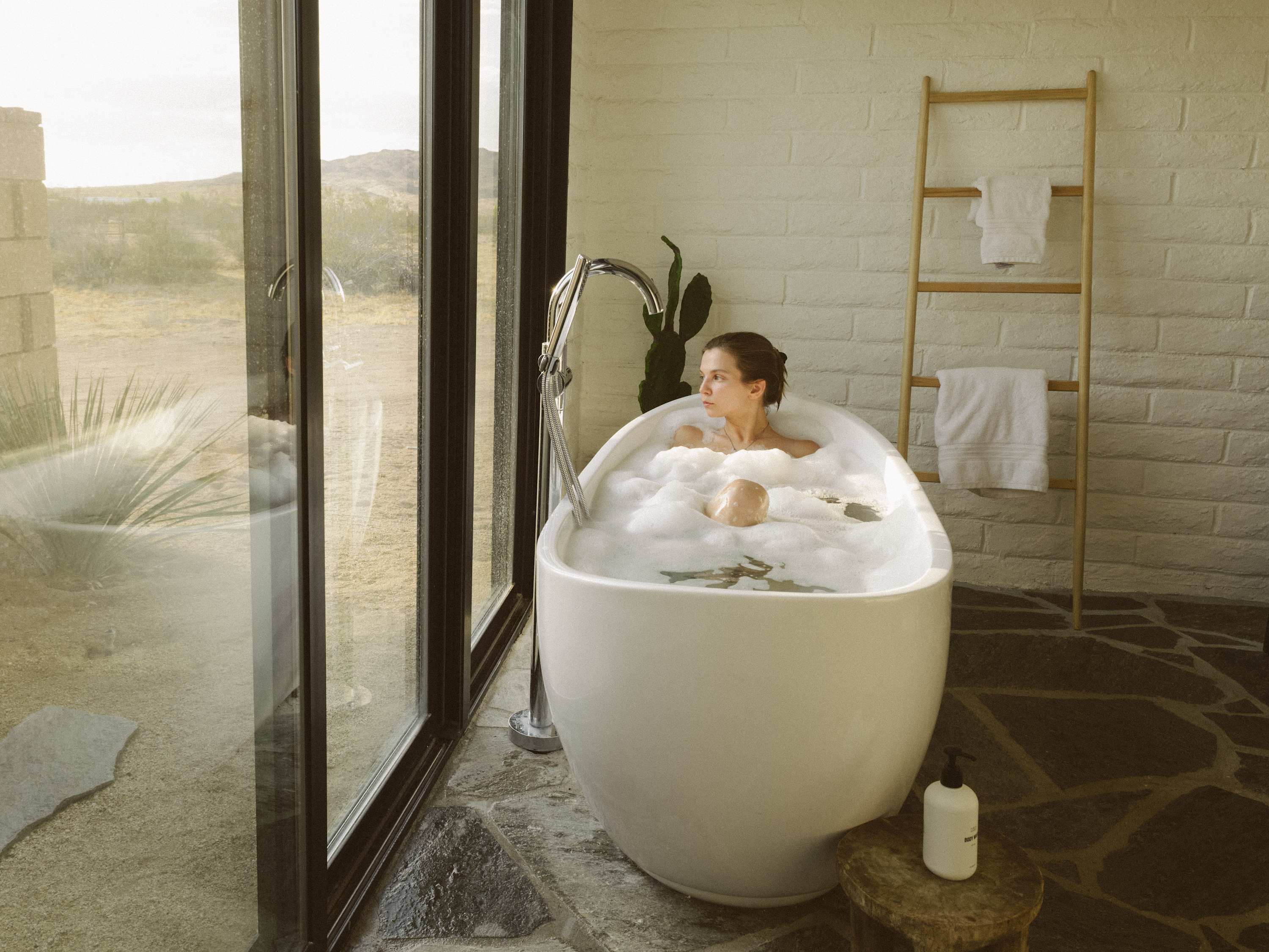 Soaking tub in the casita 