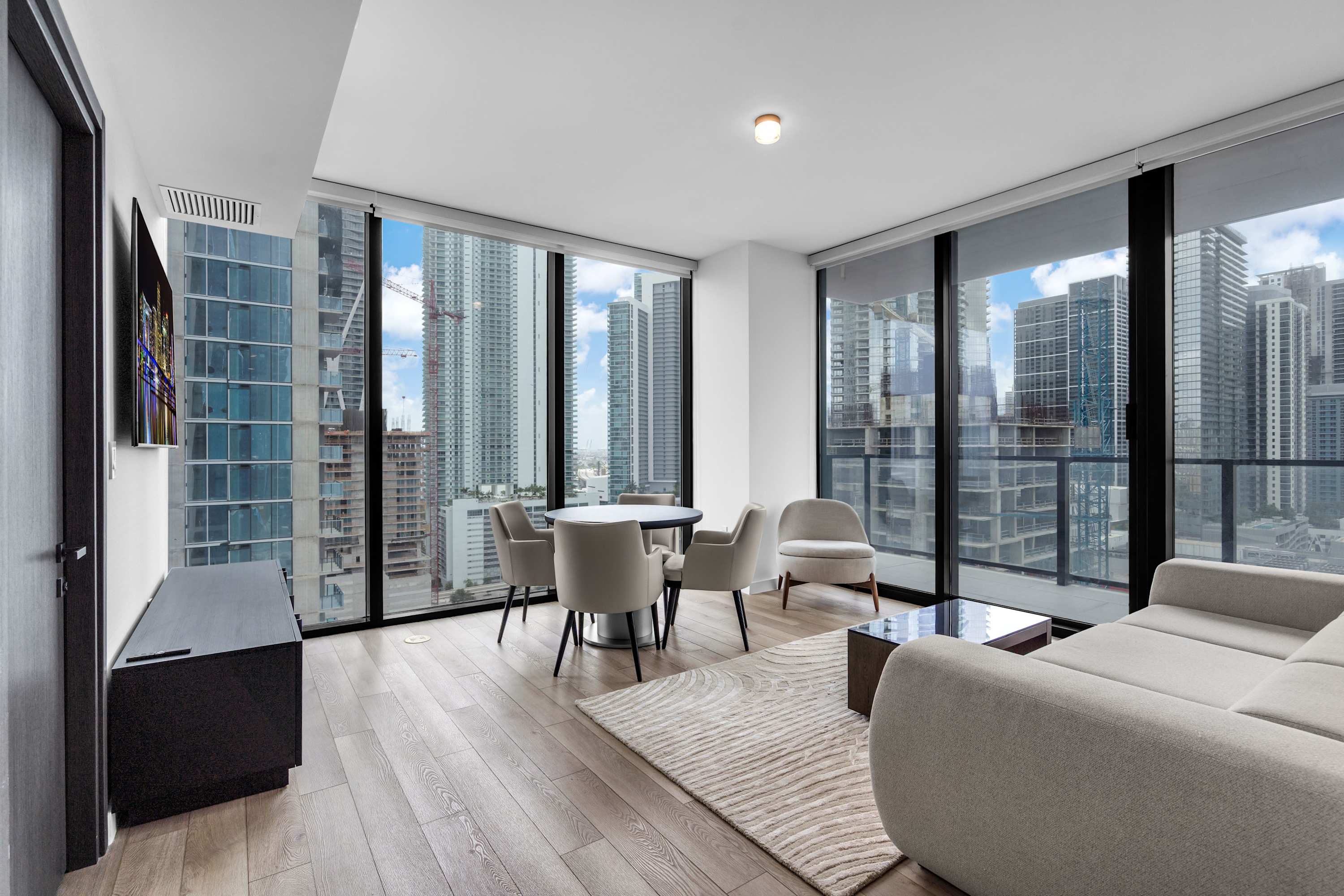 Unwind in Unit A’s stylish living room & stream your favorites on the smart TV​