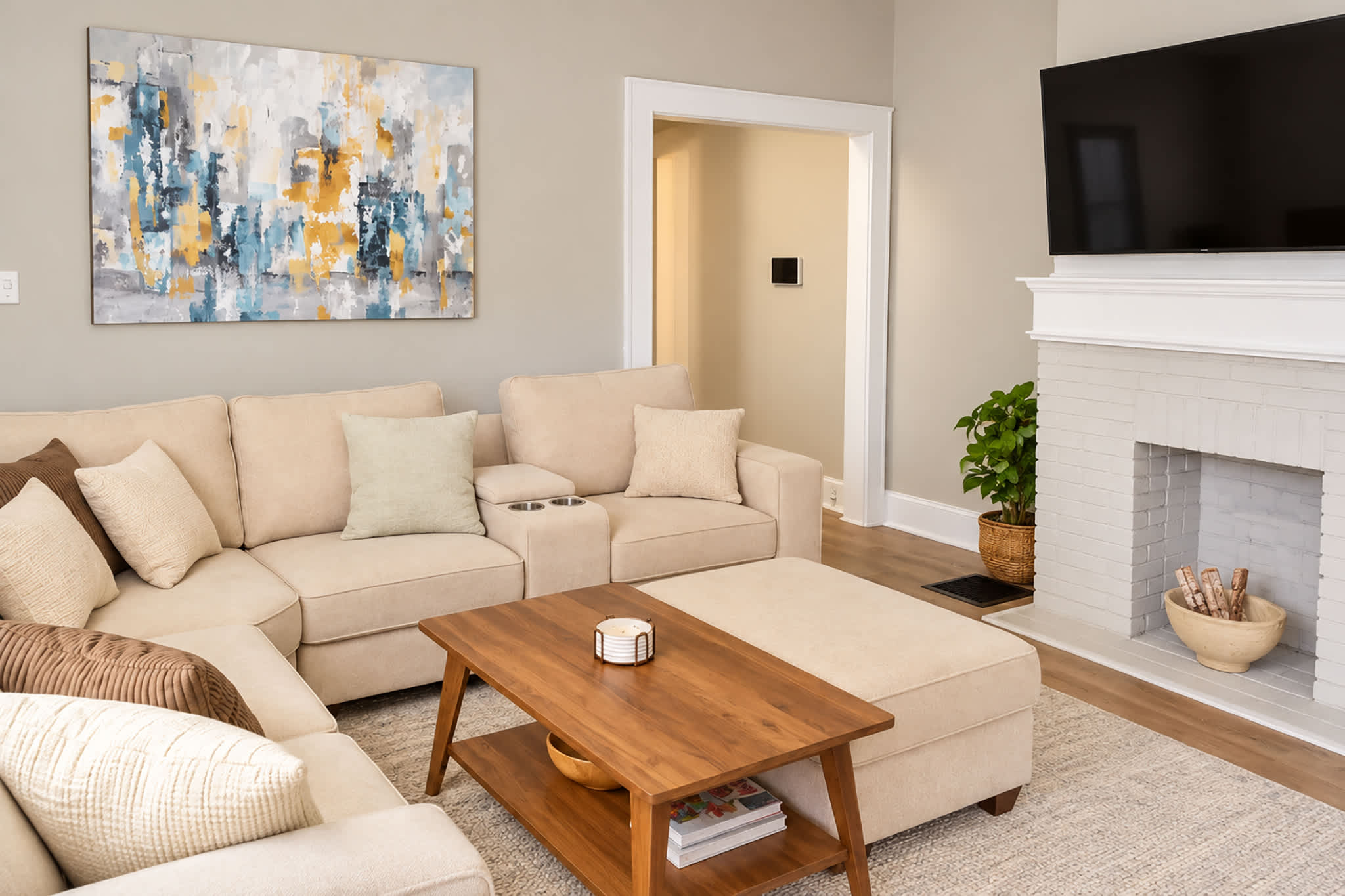 Curl up in the inviting living room & stream your favorites on the smart TV​