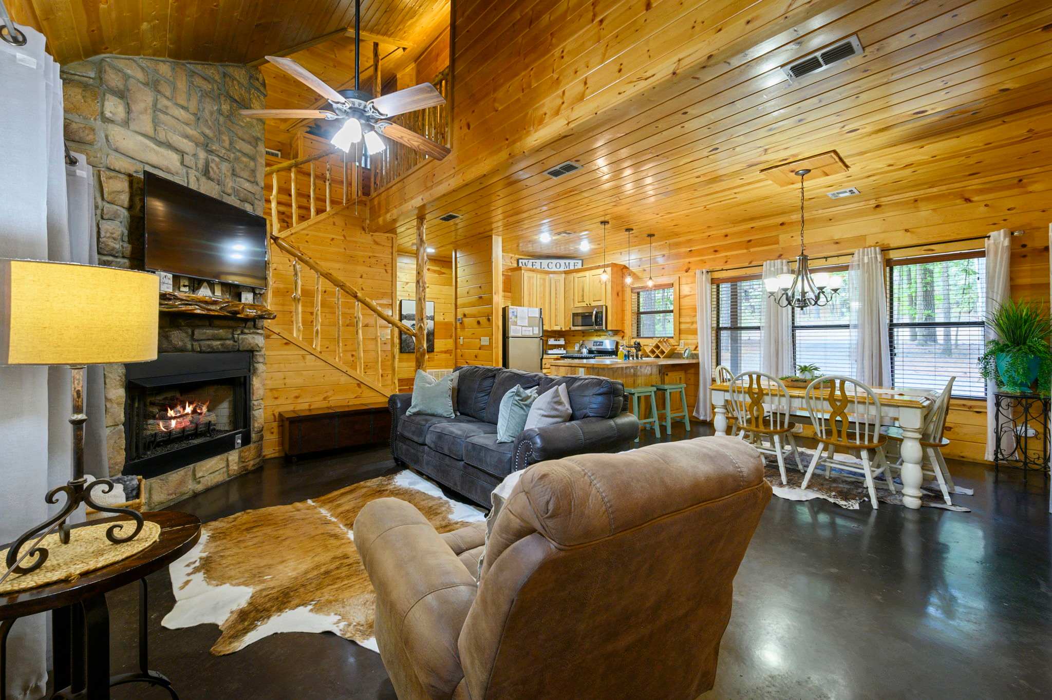 Curl up in the inviting living room & stream your favorites on the smart TV​
